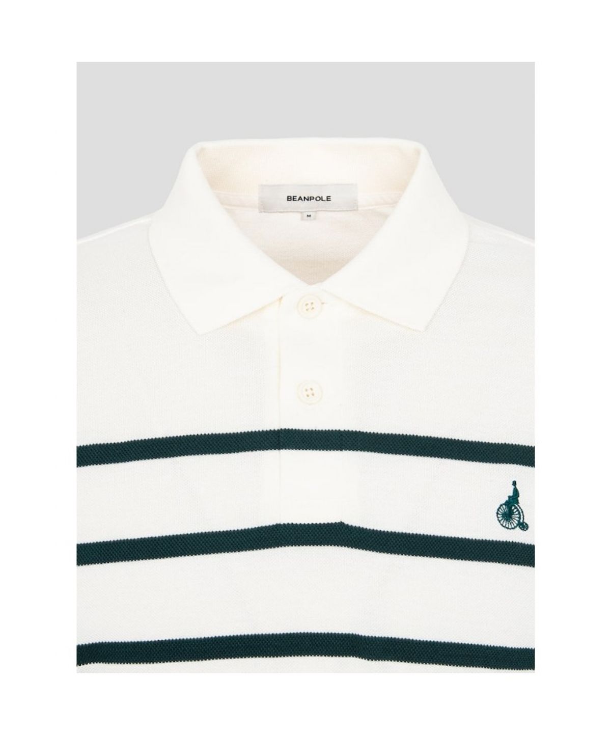 빈폴 멘(BEANPOLE MEN) 피케 스트라이프 칼라넥 티셔츠  아이보리