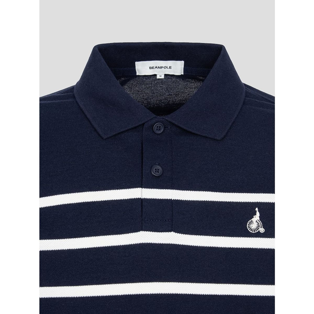 빈폴 멘(BEANPOLE MEN) 피케 스트라이프 칼라넥 티셔츠  네이비 (BC5141C14R)