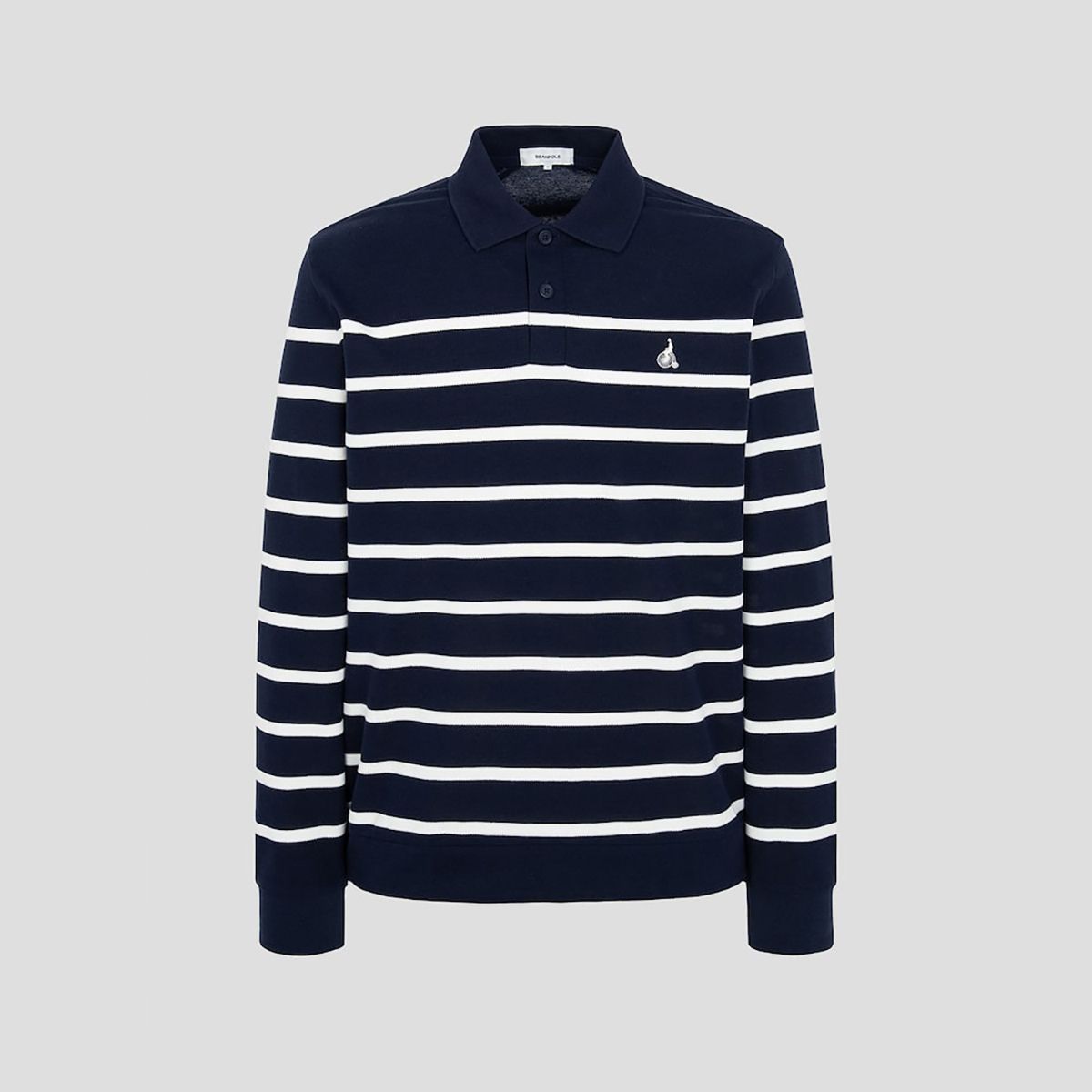 빈폴 멘(BEANPOLE MEN) 피케 스트라이프 칼라넥 티셔츠  네이비 (BC5141C14R)