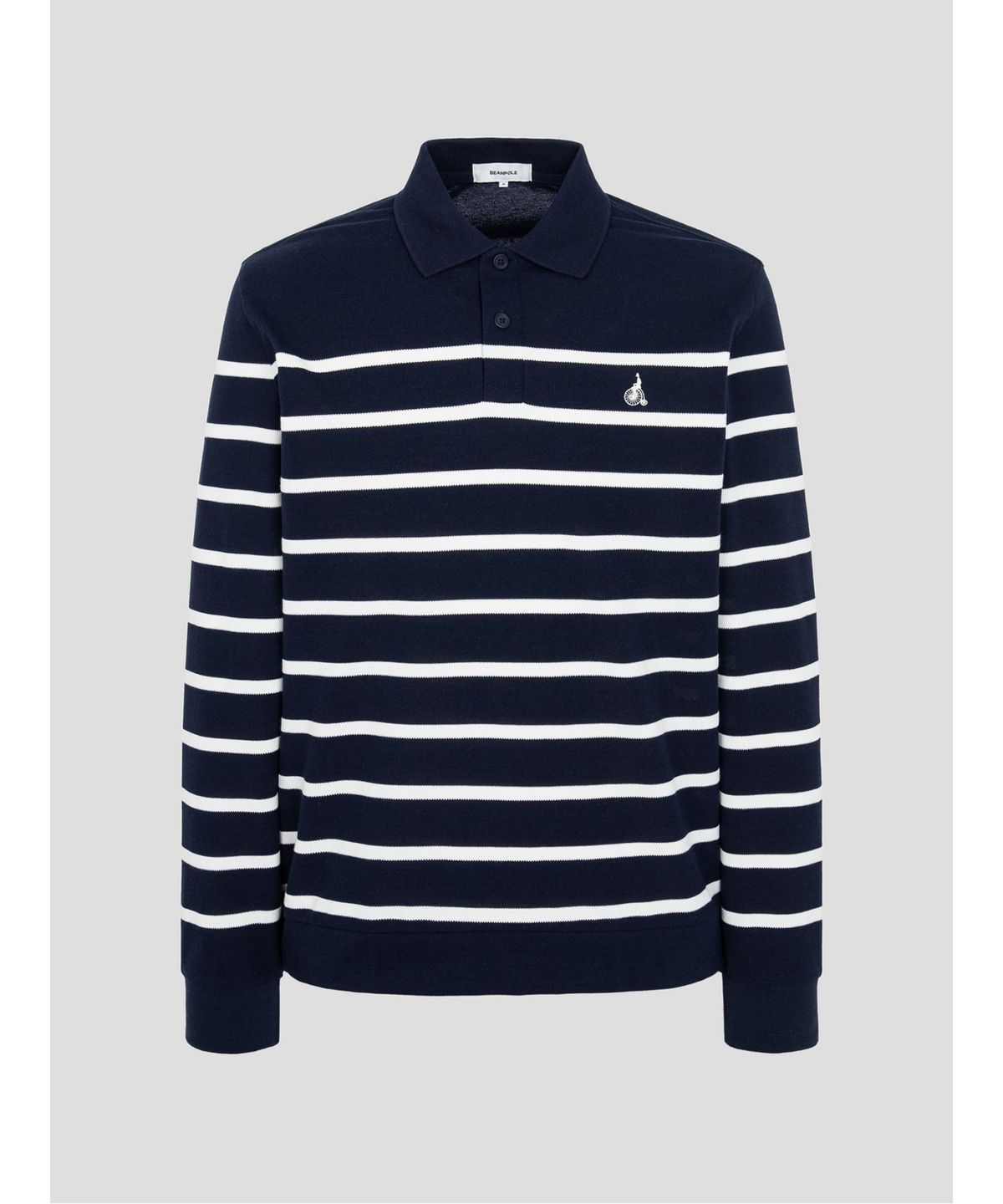 빈폴 멘(BEANPOLE MEN) 피케 스트라이프 칼라넥 티셔츠  네이비 (BC5141C14R)