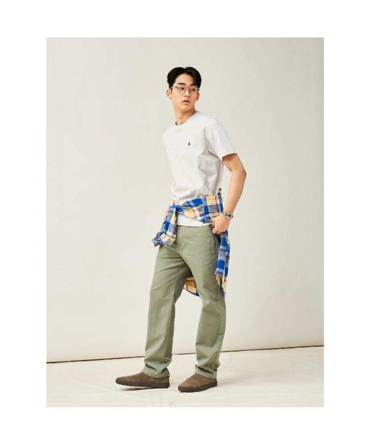 빈폴 멘(BEANPOLE MEN) [Essential] 수피마 코튼 라운드넥 티셔츠  아이보리 (BC5242E120)