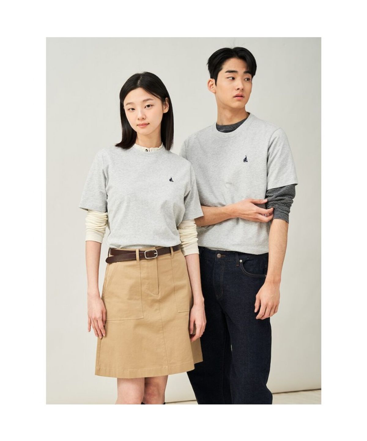 빈폴 멘(BEANPOLE MEN) [Essential] 수피마 코튼 라운드넥 티셔츠  라이트 그레이 (BC5242E122)