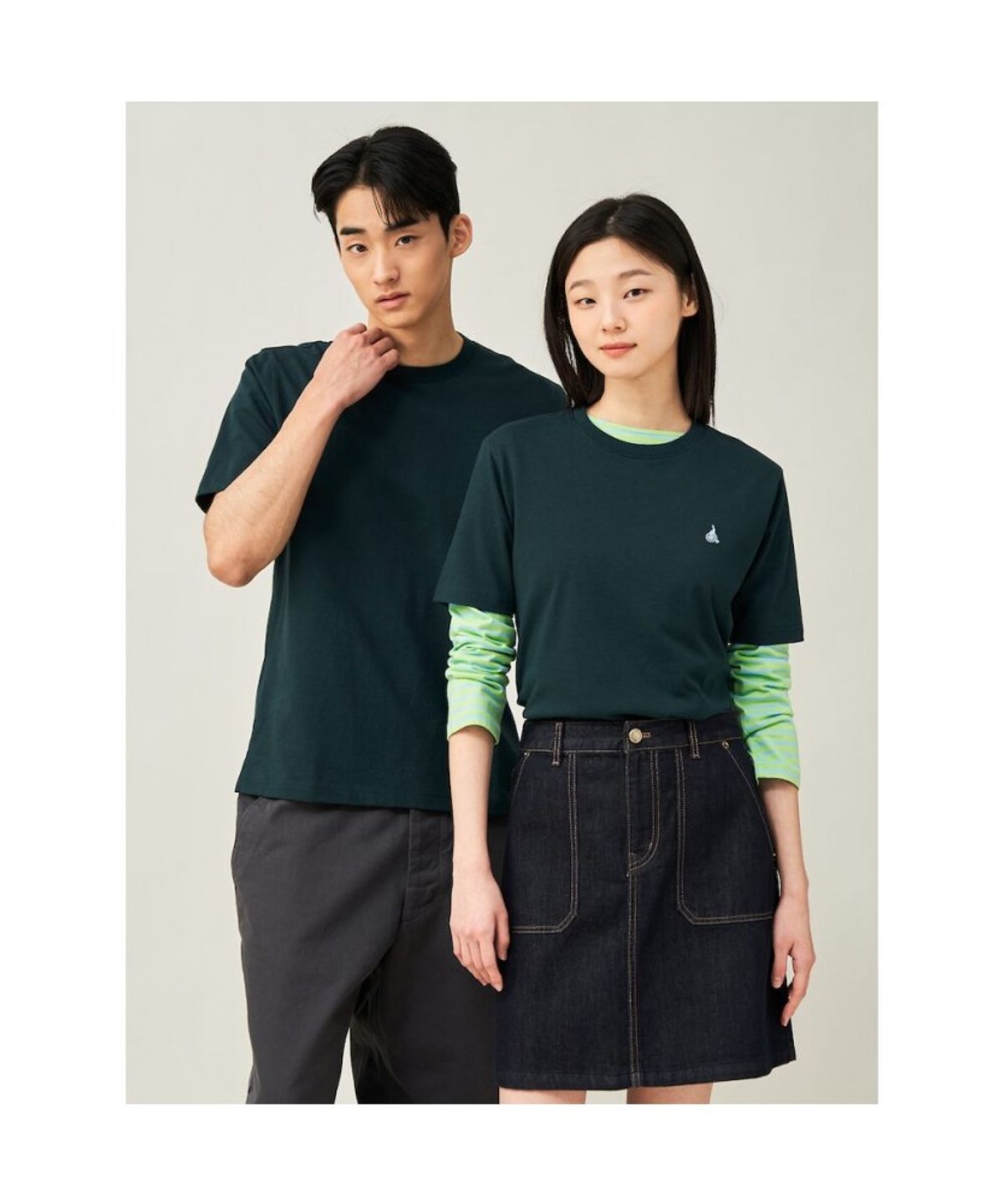 빈폴 멘(BEANPOLE MEN) [Essential] 수피마 코튼 라운드넥 티셔츠  그린 (BC5242E12M)