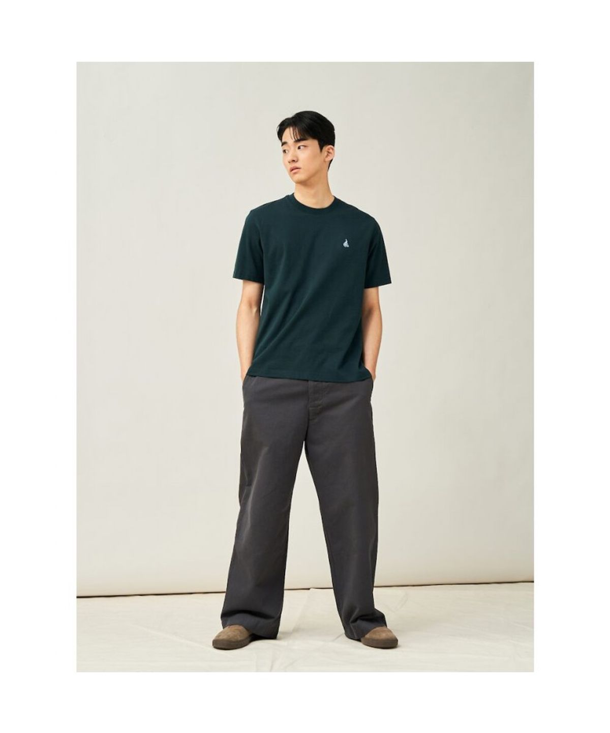 빈폴 멘(BEANPOLE MEN) [Essential] 수피마 코튼 라운드넥 티셔츠  그린 (BC5242E12M)