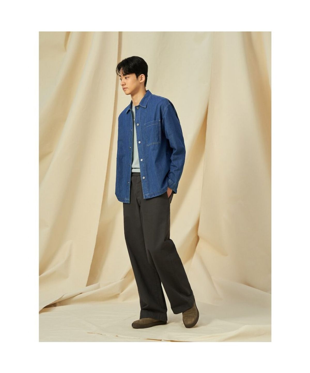 빈폴 멘(BEANPOLE MEN) 아우터형 데님 셔츠  블루 (BC5164C81P)