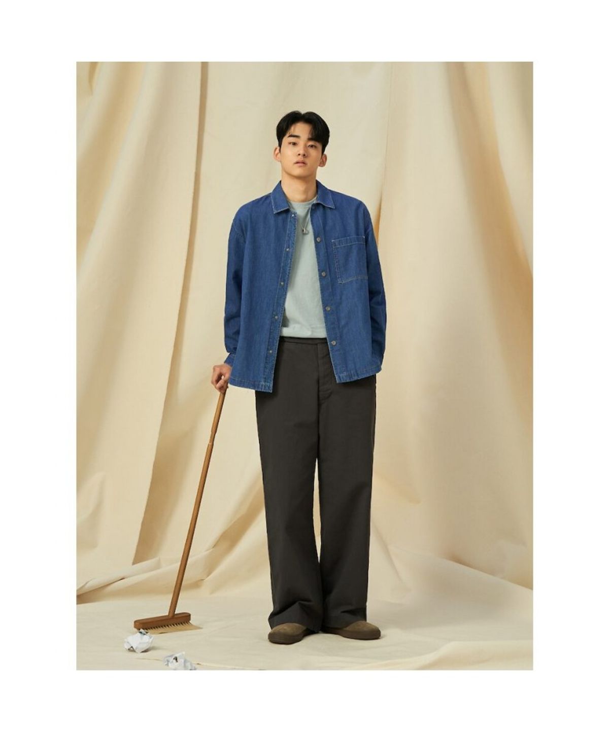 빈폴 멘(BEANPOLE MEN) 아우터형 데님 셔츠  블루 (BC5164C81P)