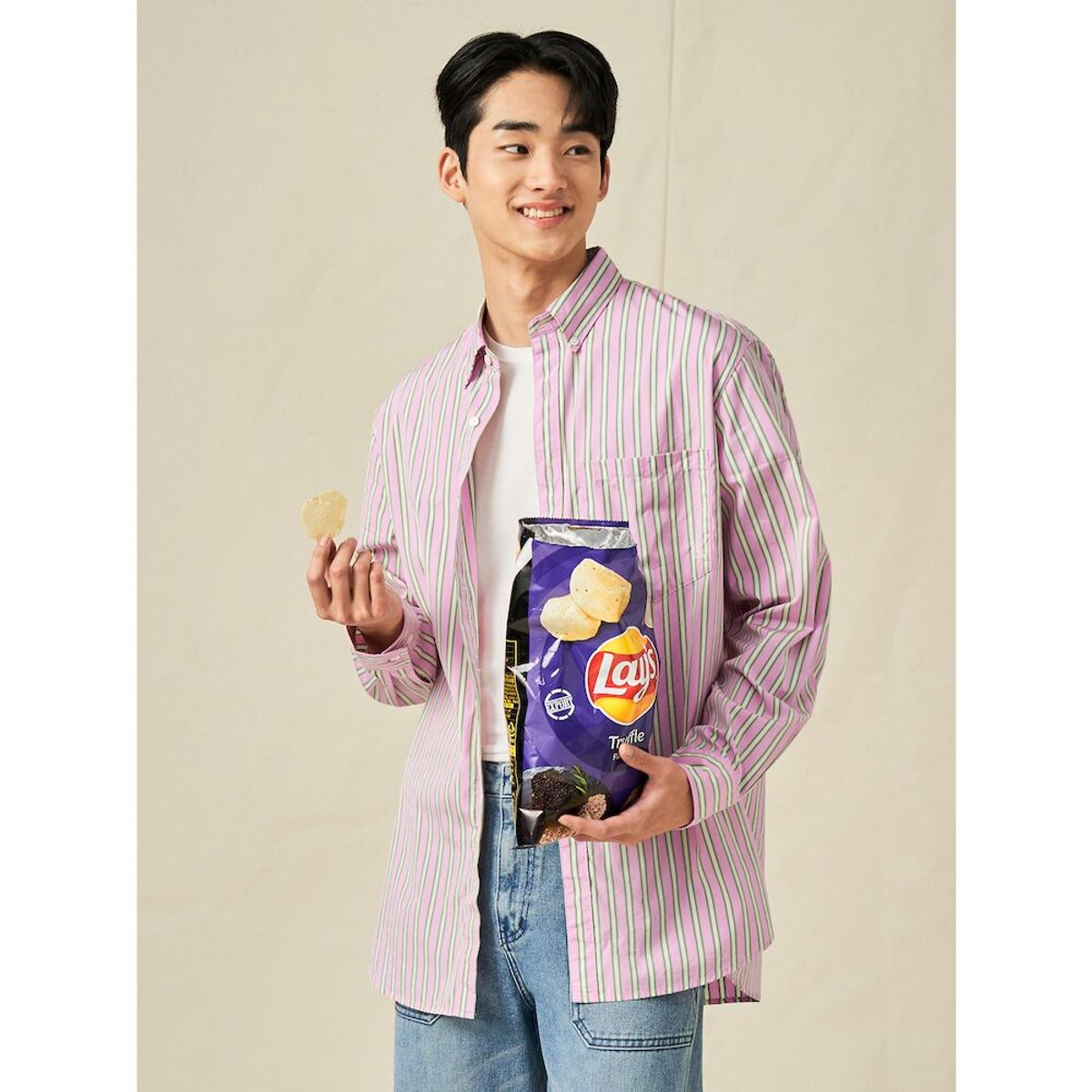 빈폴 멘(BEANPOLE MEN) [Reedition] 멀티 스트라이프 셔츠  핑크