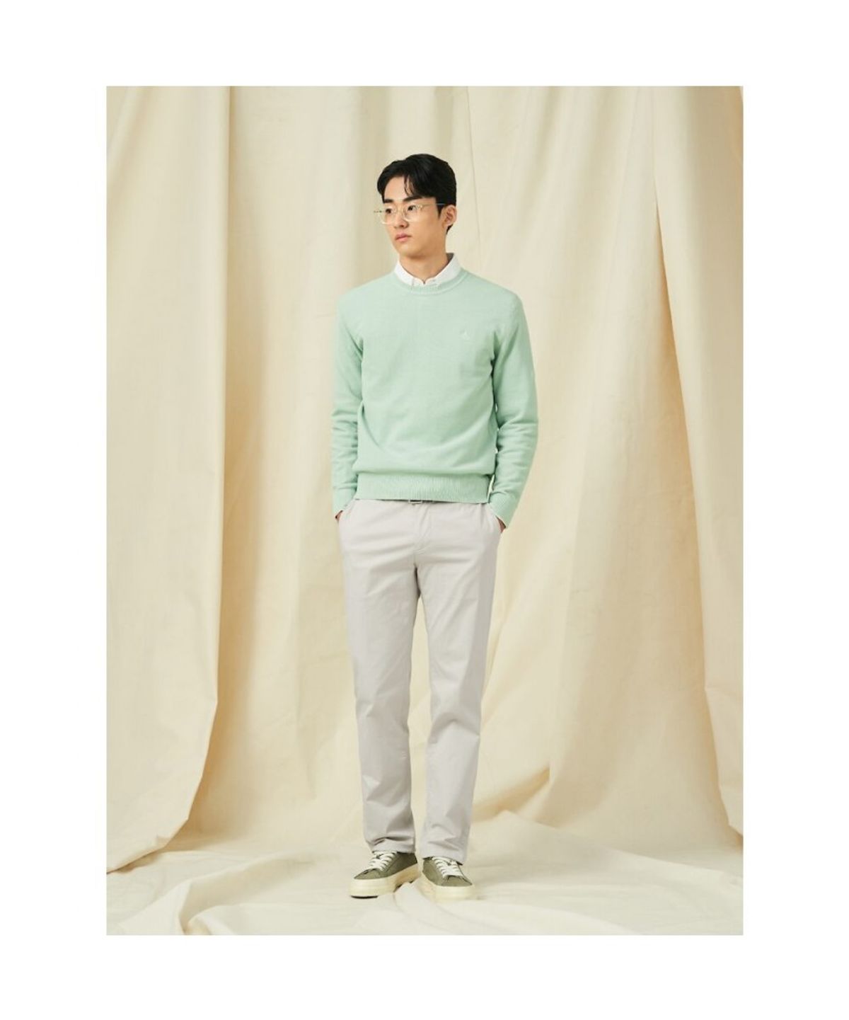 빈폴 멘(BEANPOLE MEN) [Essential]봄 치노 슬림 팬츠  아이보리 (BC5121E010)
