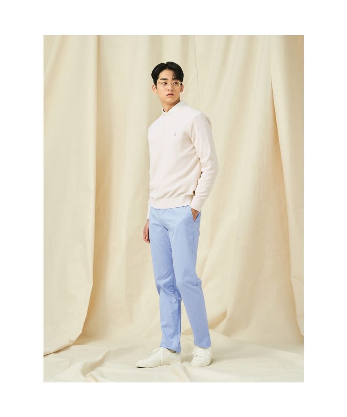빈폴 멘(BEANPOLE MEN) [Essential]봄 치노 슬림 팬츠  스카이 블루 (BC5121E01Q)