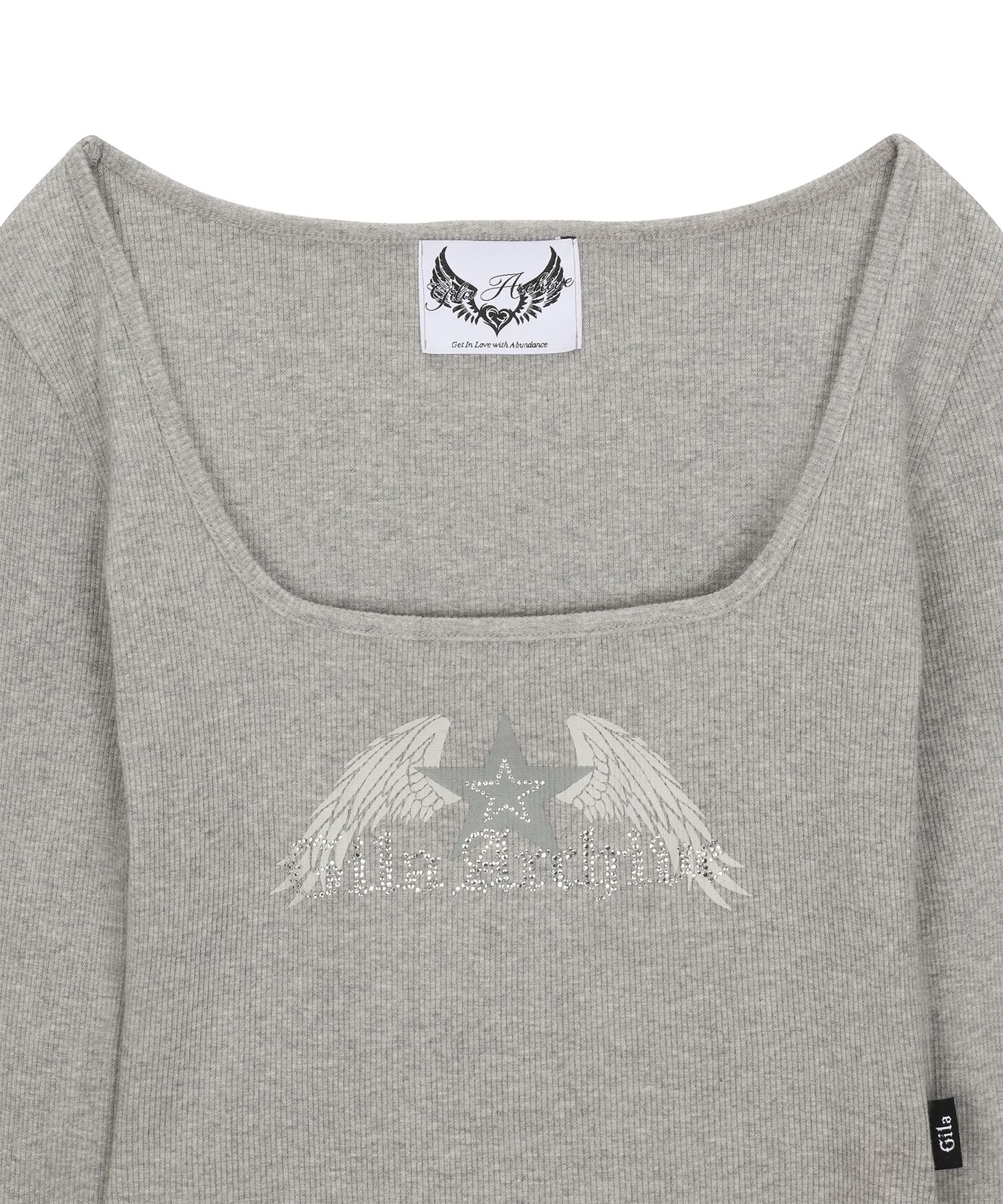 MUSINSA | GILAARCHIVE STAR WING SQUARE NECK LONG SLEEVE_GY