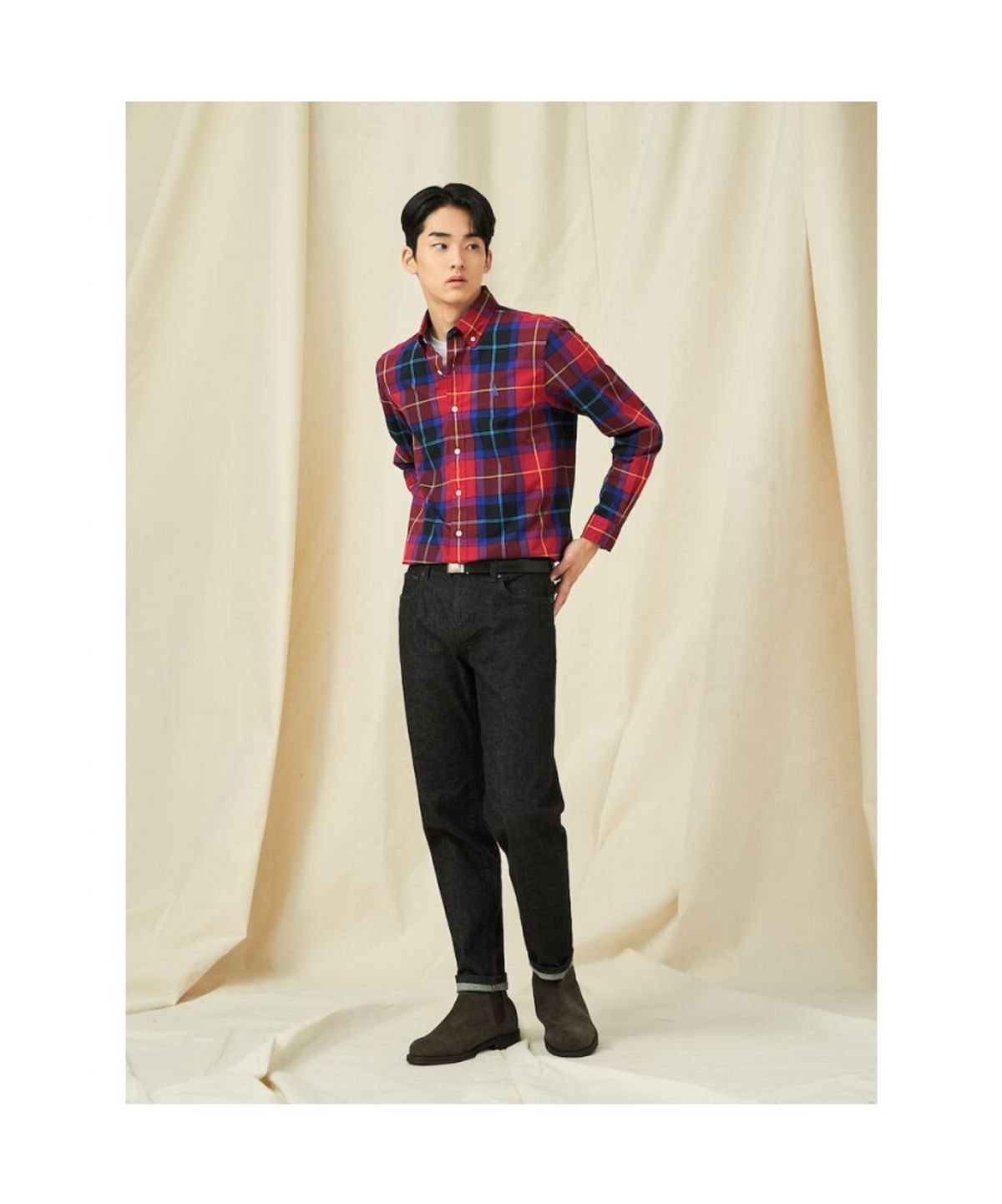 빈폴 멘(BEANPOLE MEN) [Essential]슬림 블랙 데님 팬츠  블랙 (BC5121E715)