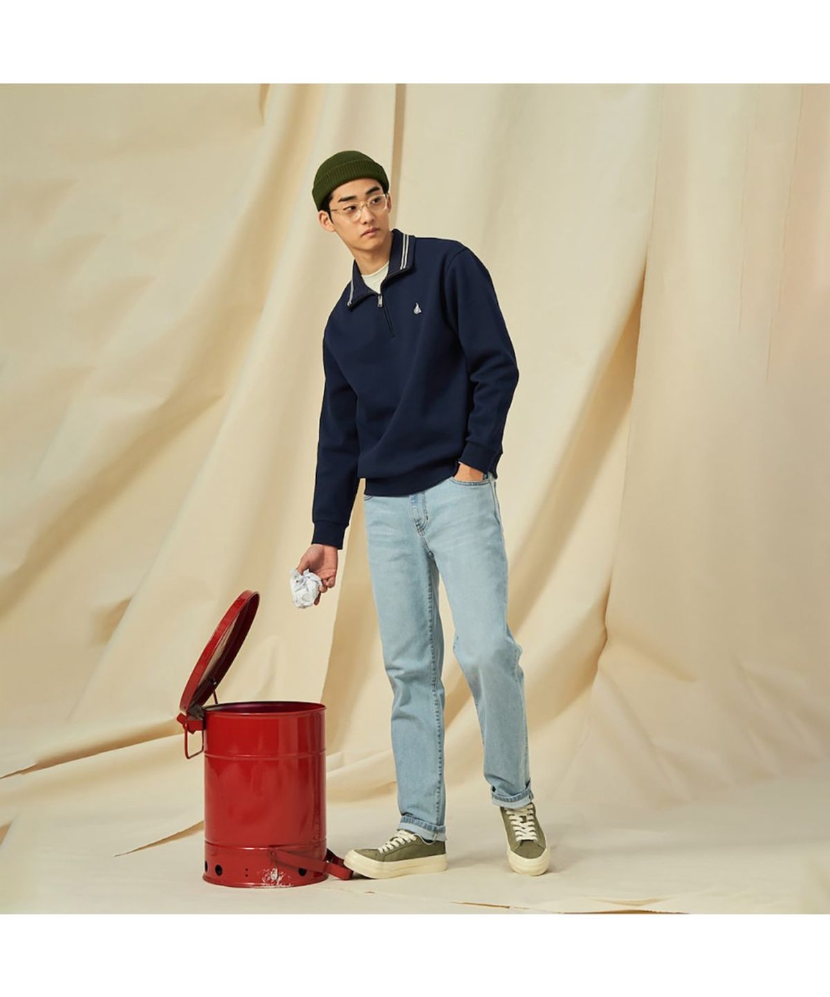 빈폴 멘(BEANPOLE MEN) [Essential]슬림 워싱 데님 팬츠  스카이 블루 (BC5121E72Q)