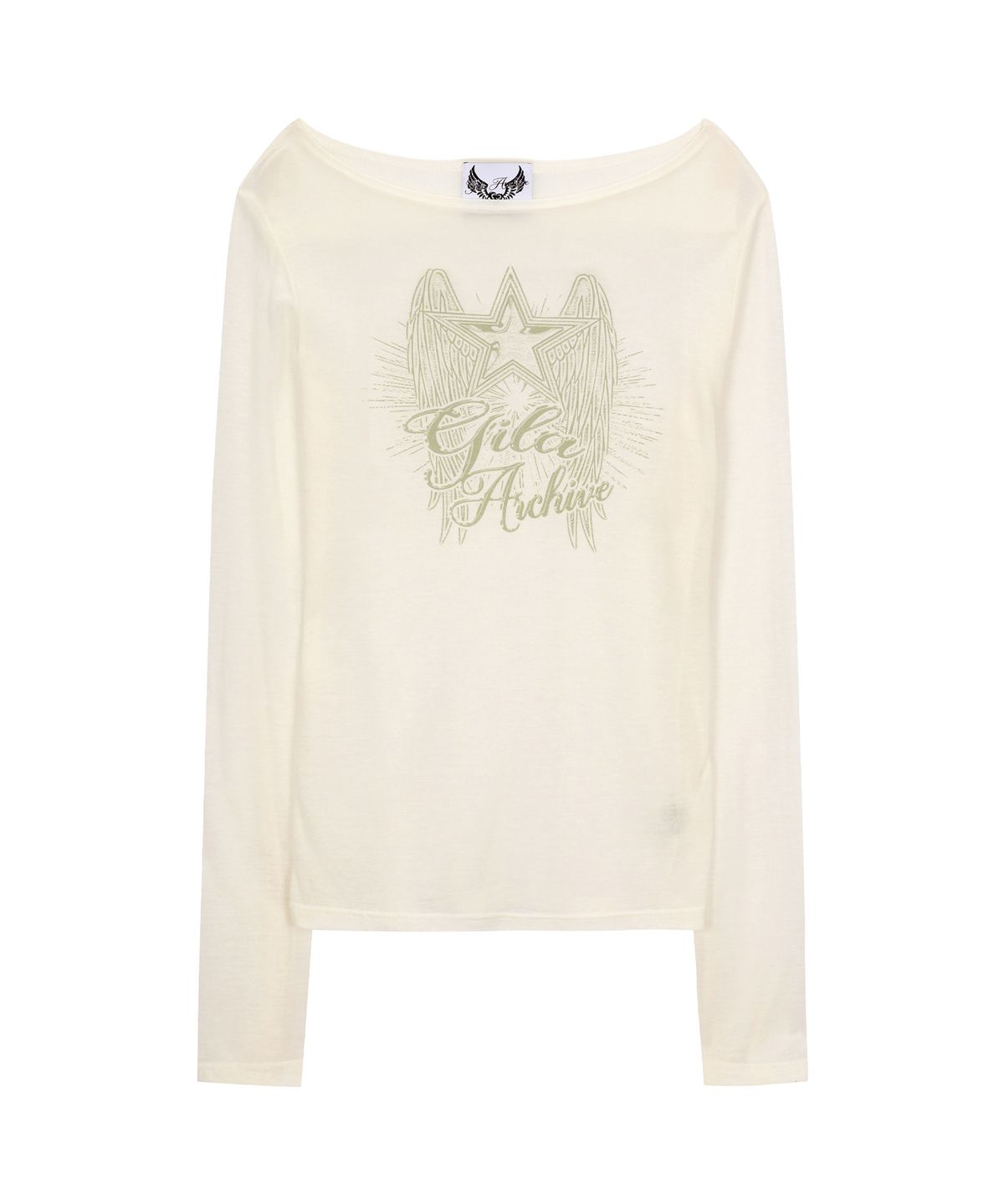 길라아카이브(GILAARCHIVE) STAR WING SHEER LONG SLEEVE_WH