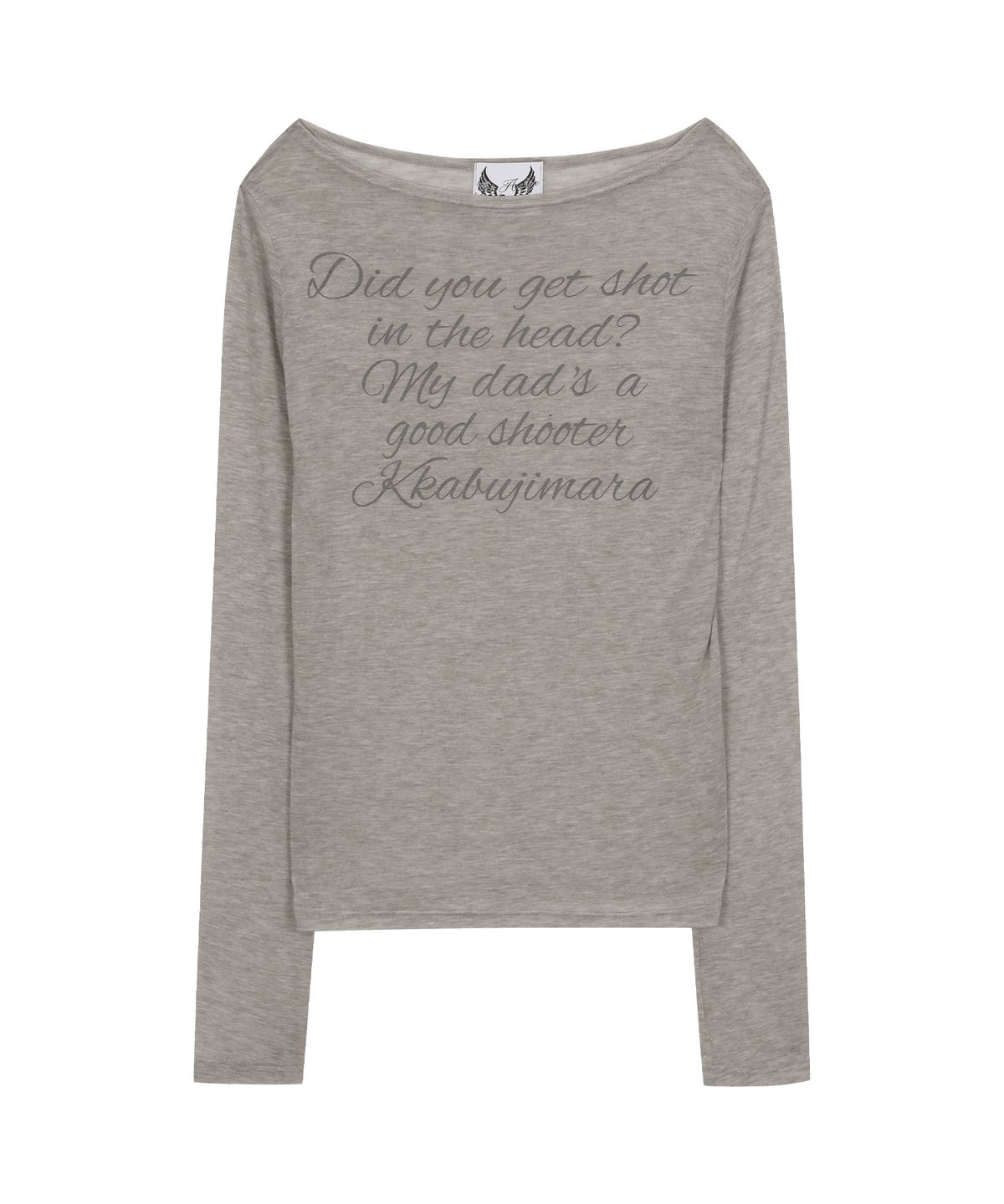 길라아카이브(GILAARCHIVE) LETTERING SHEER LONG SLEEVE_GY