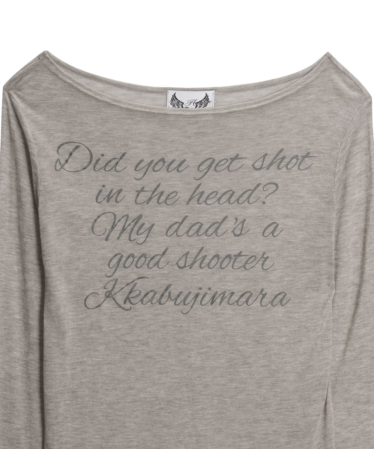길라아카이브(GILAARCHIVE) LETTERING SHEER LONG SLEEVE_GY