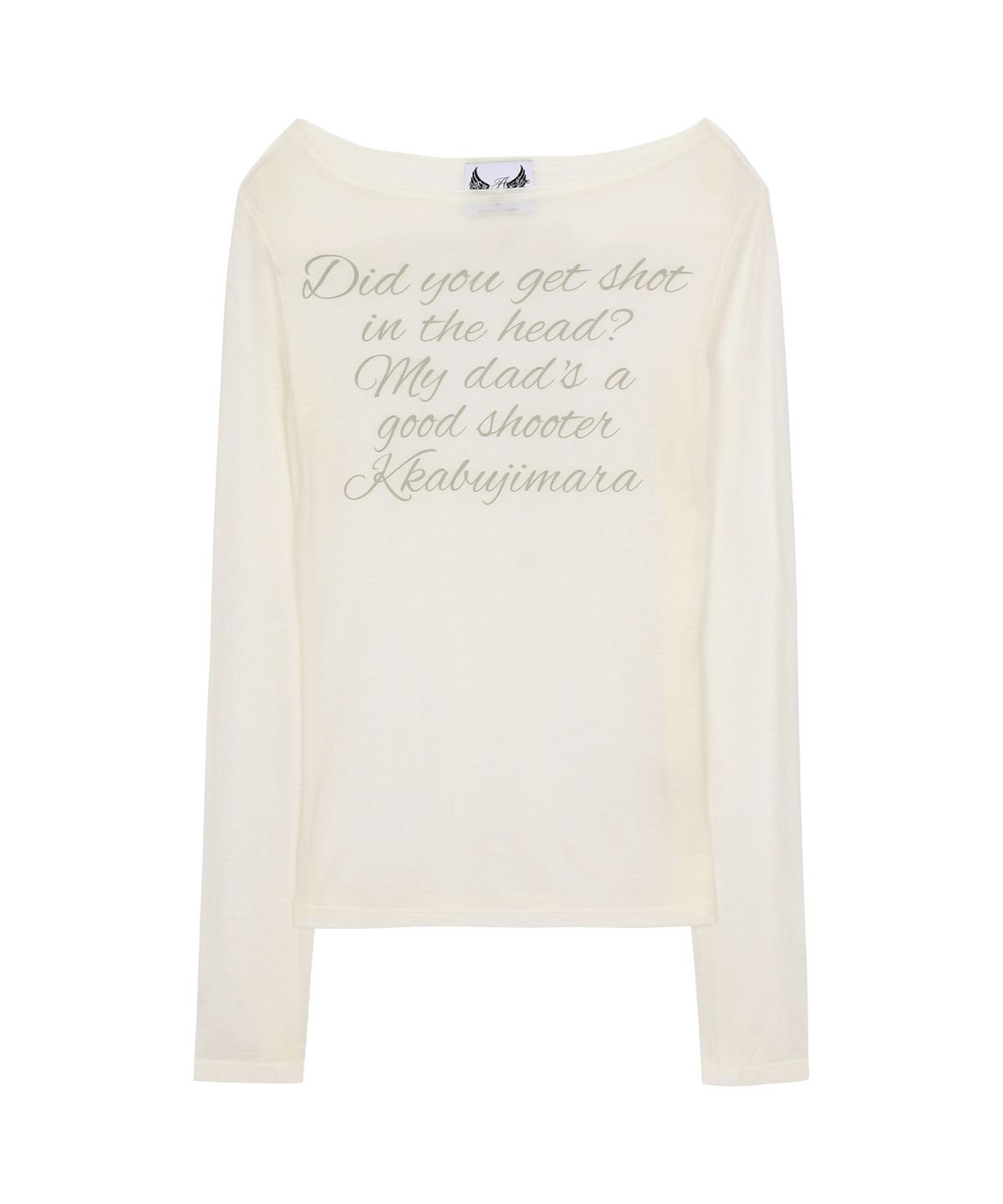 길라아카이브(GILAARCHIVE) LETTERING SHEER LONG SLEEVE_WH