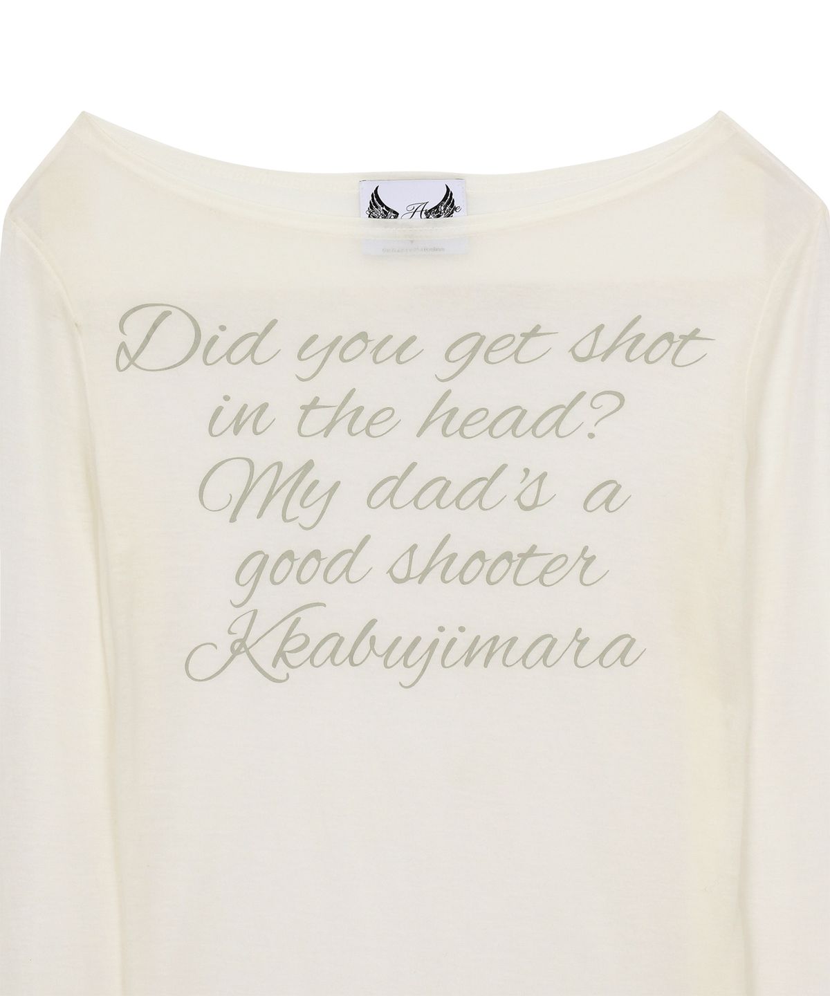 길라아카이브(GILAARCHIVE) LETTERING SHEER LONG SLEEVE_WH