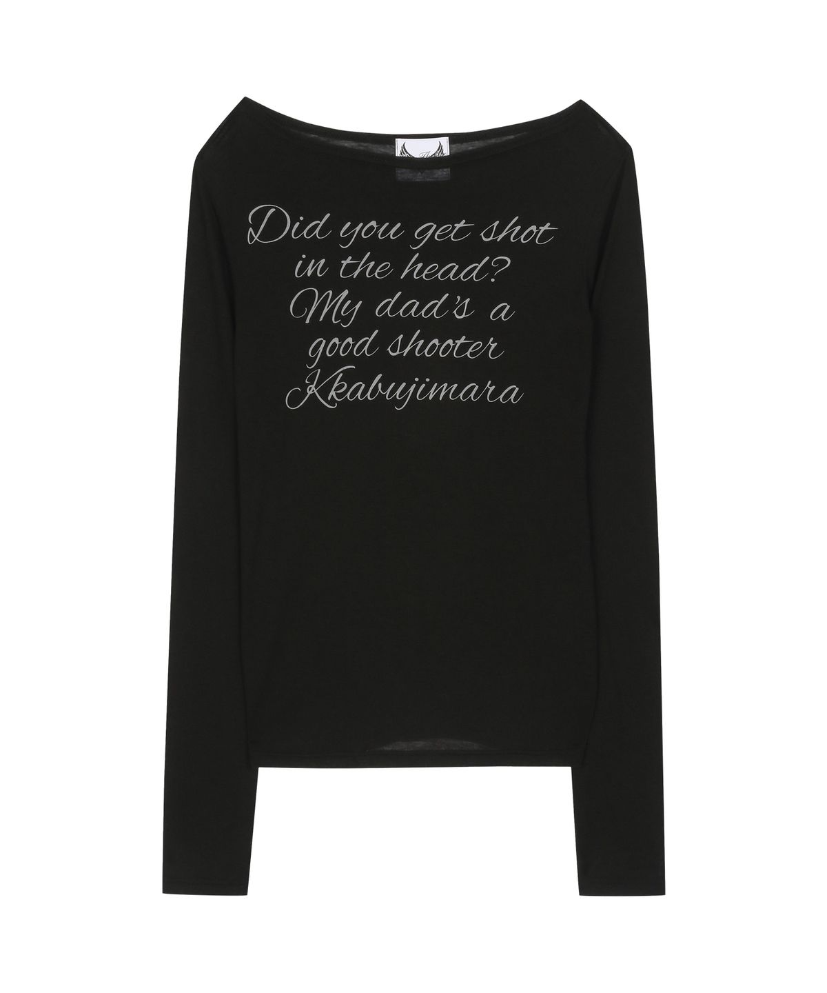 길라아카이브(GILAARCHIVE) LETTERING SHEER LONG SLEEVE_BK