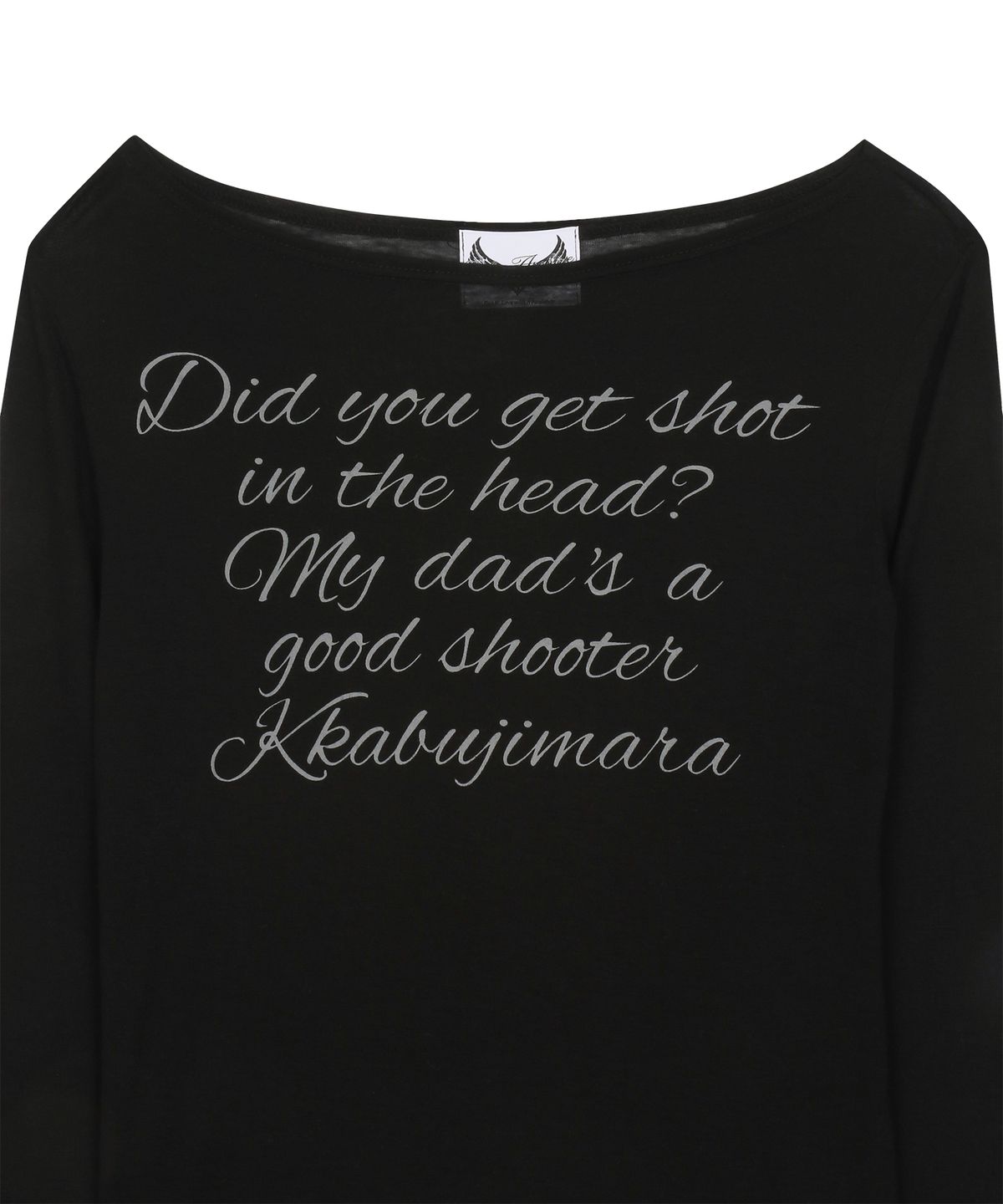 길라아카이브(GILAARCHIVE) LETTERING SHEER LONG SLEEVE_BK