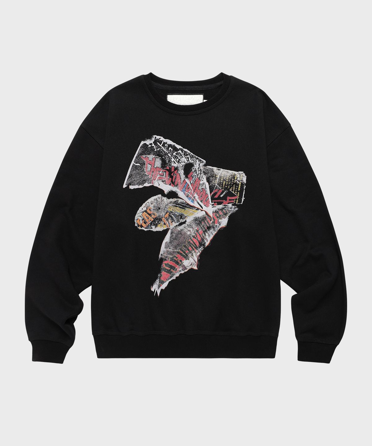 더바이닐하우스(THEVINYLHOUSE) BURNING PAPER SWEATSHIRT BLACK