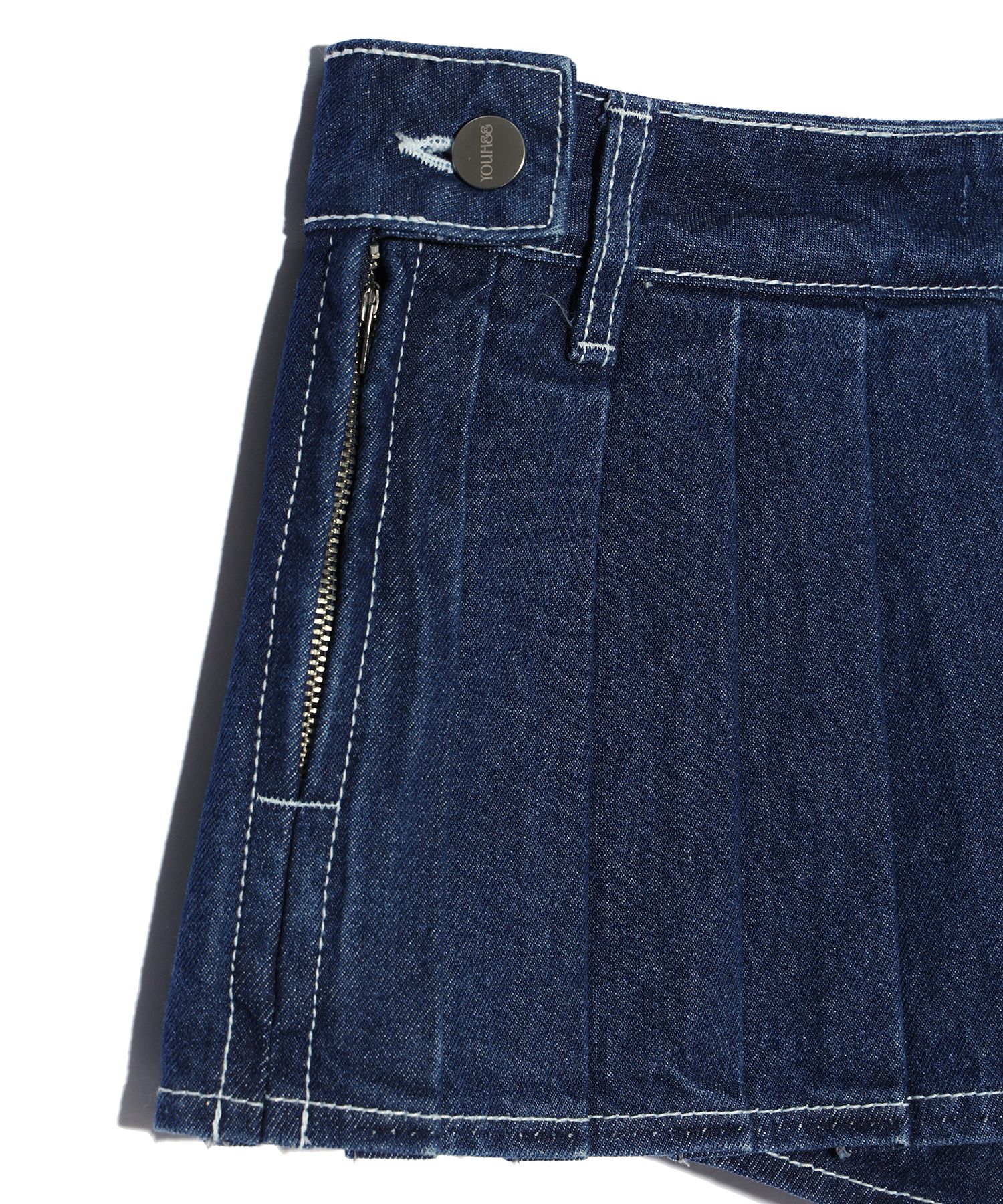 [YOUHEE] DENIM LOW-RISE PLEATS SKIRT デニム プリーツスカート MUSINSA | YOUHEE DENIM LOW-RISE PLEATS SKIRT BLUE
