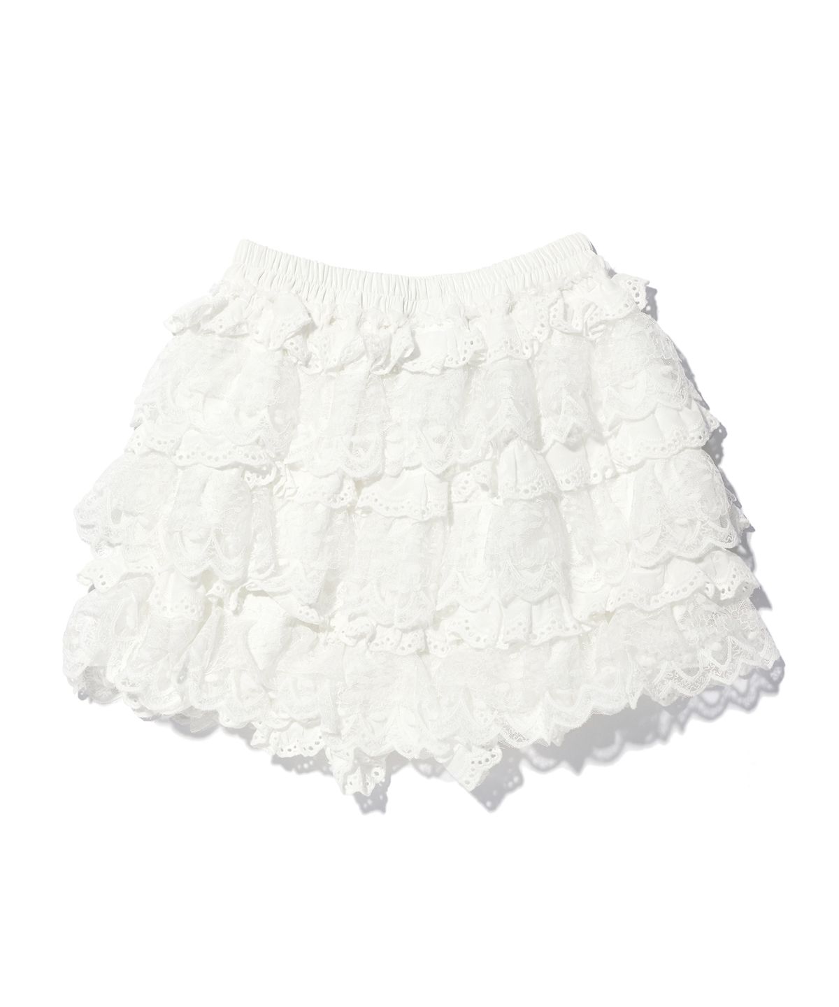 유희(YOUHEE) LACE BALLOON SKIRT SHORTS WHITE