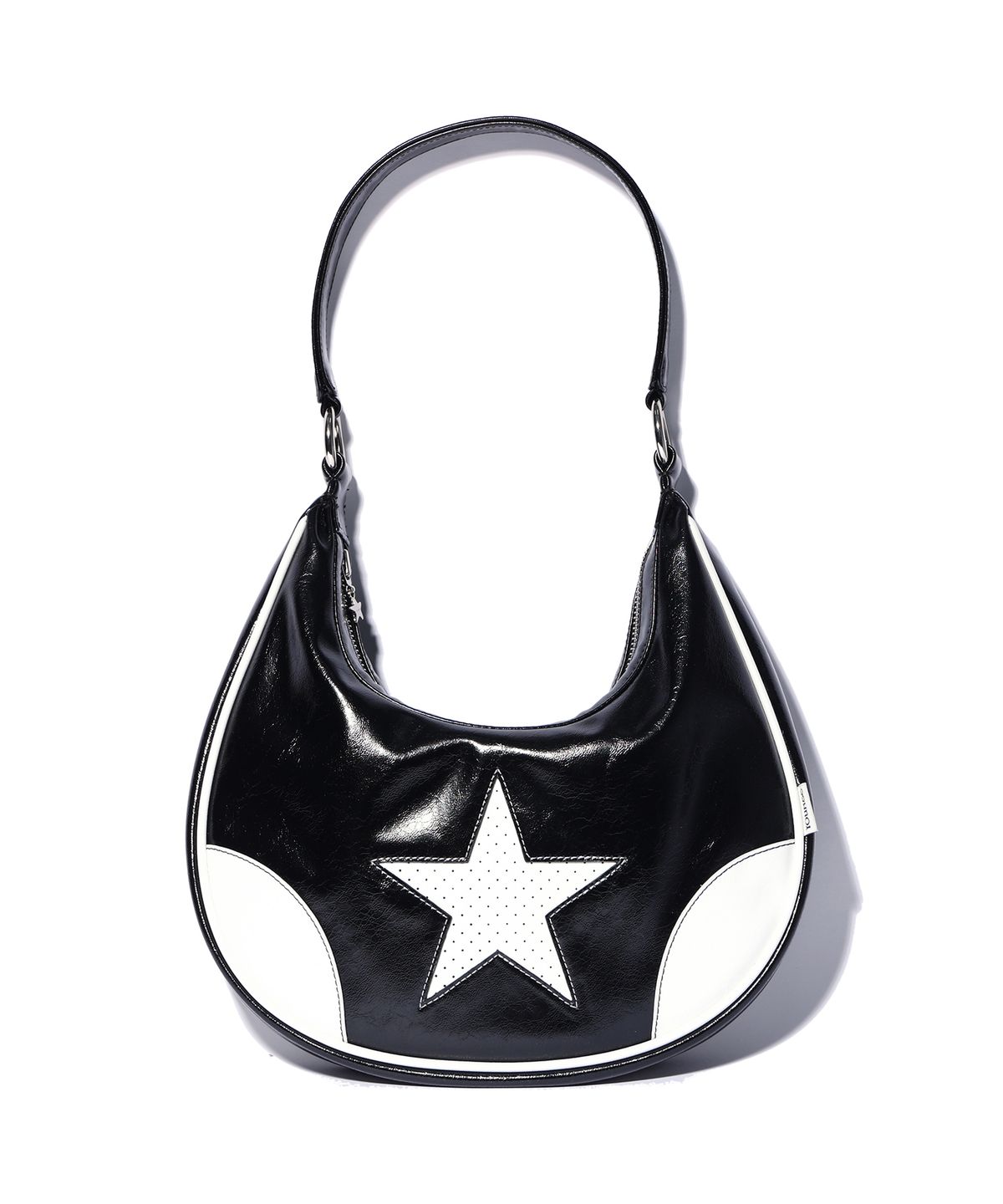 유희(YOUHEE) STAR LEATHER HOBO BAG BLACK