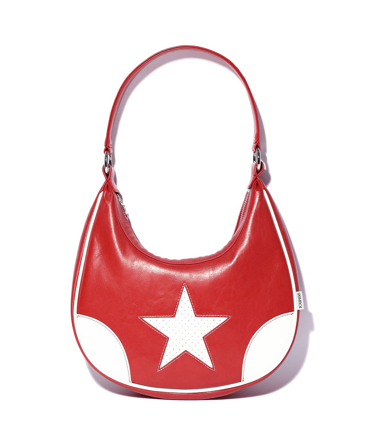 유희(YOUHEE) STAR LEATHER HOBO BAG RED