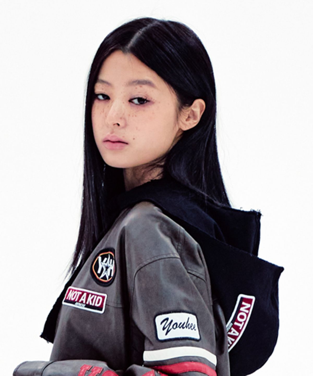 유희(YOUHEE) YOUHEE WAPPEN HOOD MUFFLER BLACK