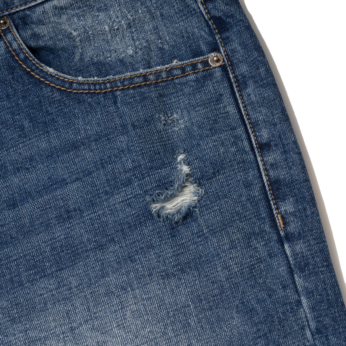 엑스트라오디너리(EXTRAORDINARY) DAMAGE DENIM PANTS D/BLUE