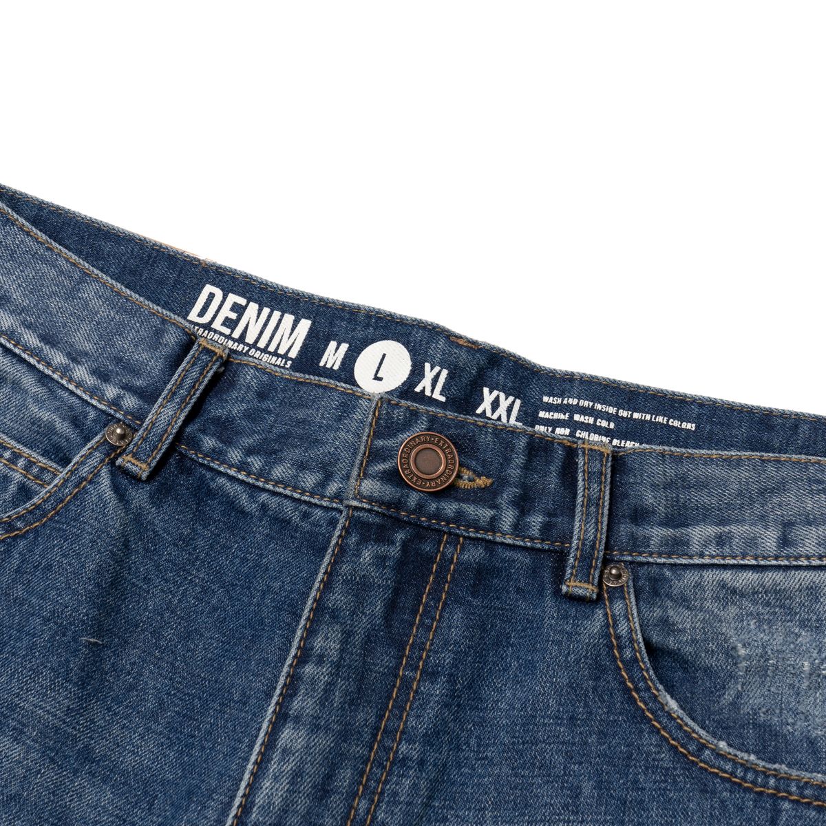 엑스트라오디너리(EXTRAORDINARY) DAMAGE DENIM PANTS D/BLUE