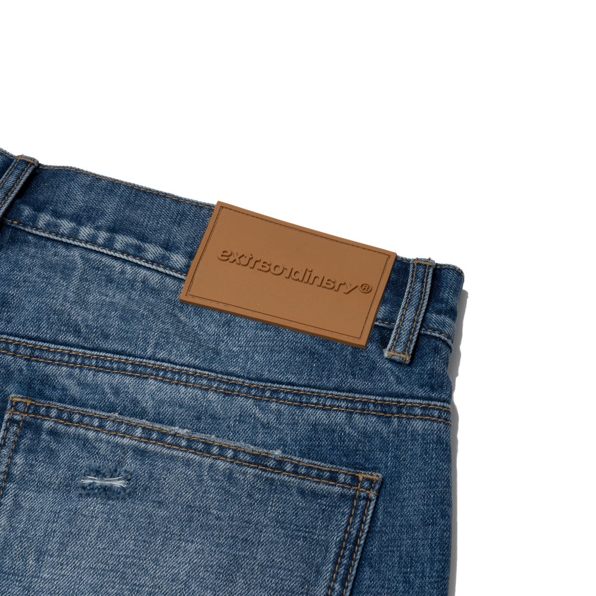 엑스트라오디너리(EXTRAORDINARY) DAMAGE DENIM PANTS D/BLUE