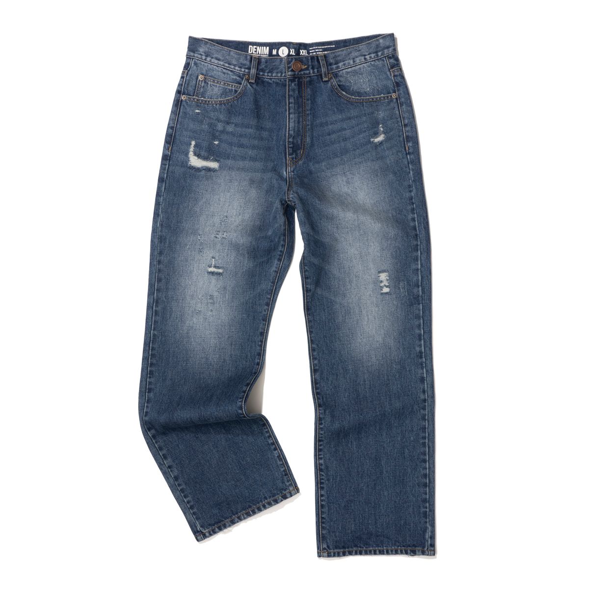 엑스트라오디너리(EXTRAORDINARY) DAMAGE DENIM PANTS D/BLUE