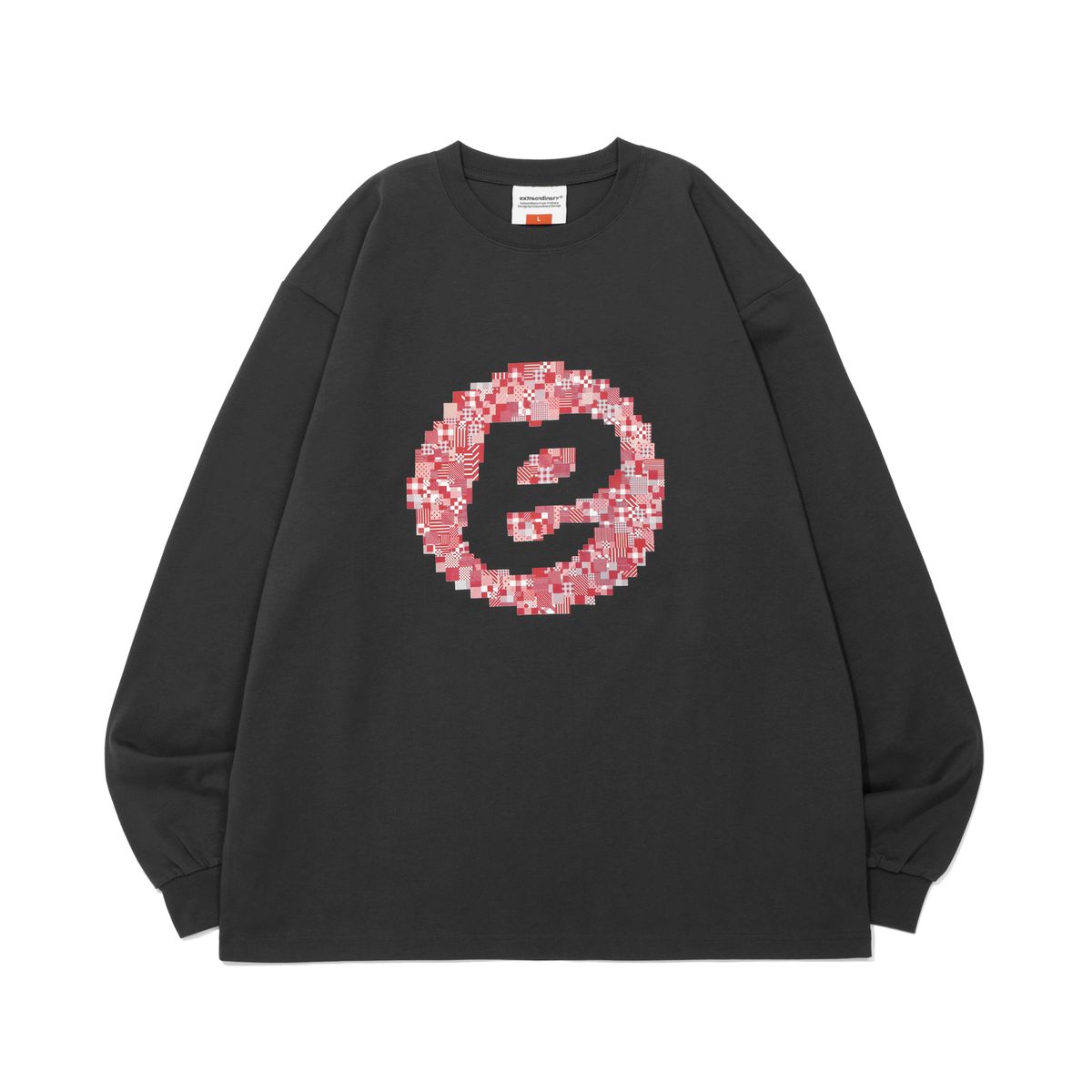 엑스트라오디너리(EXTRAORDINARY) PATCHWORK SYMBOL LONG SLEEVE CHARCOAL