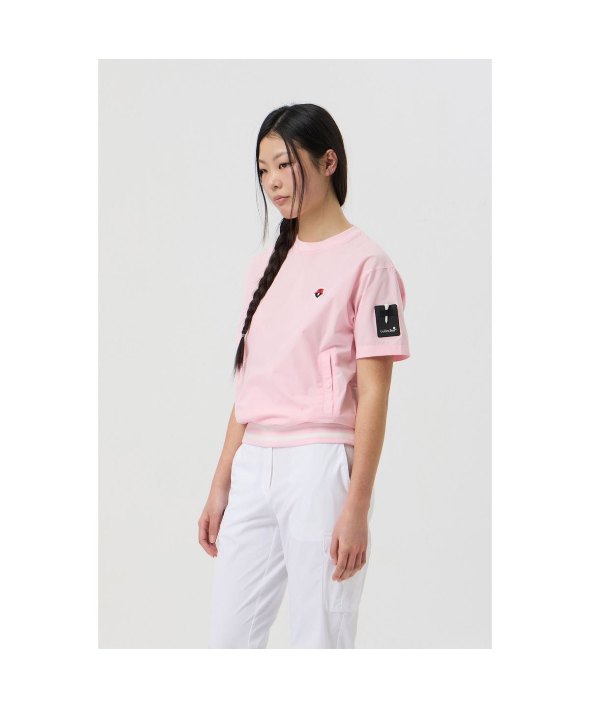 골든베어(GOLDEN BEAR) (WOMEN) Woven Round Sweatshirt_G5TAM25211PIX