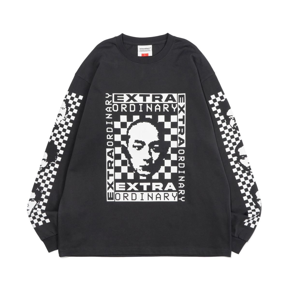 엑스트라오디너리(EXTRAORDINARY) HUMAN BITMAP LONG SLEEVE CHARCOAL