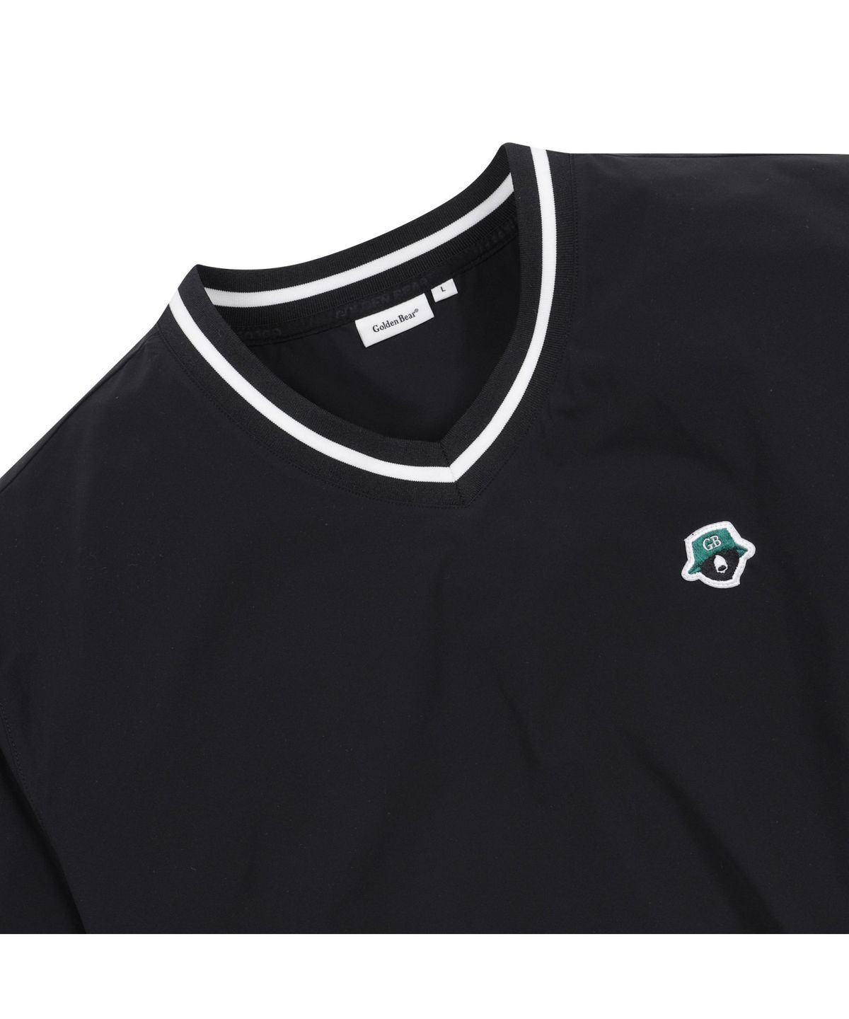 골든베어(GOLDEN BEAR) 1/2 Sleeves V Neck Woven Pullover_G4TAM25211BKX