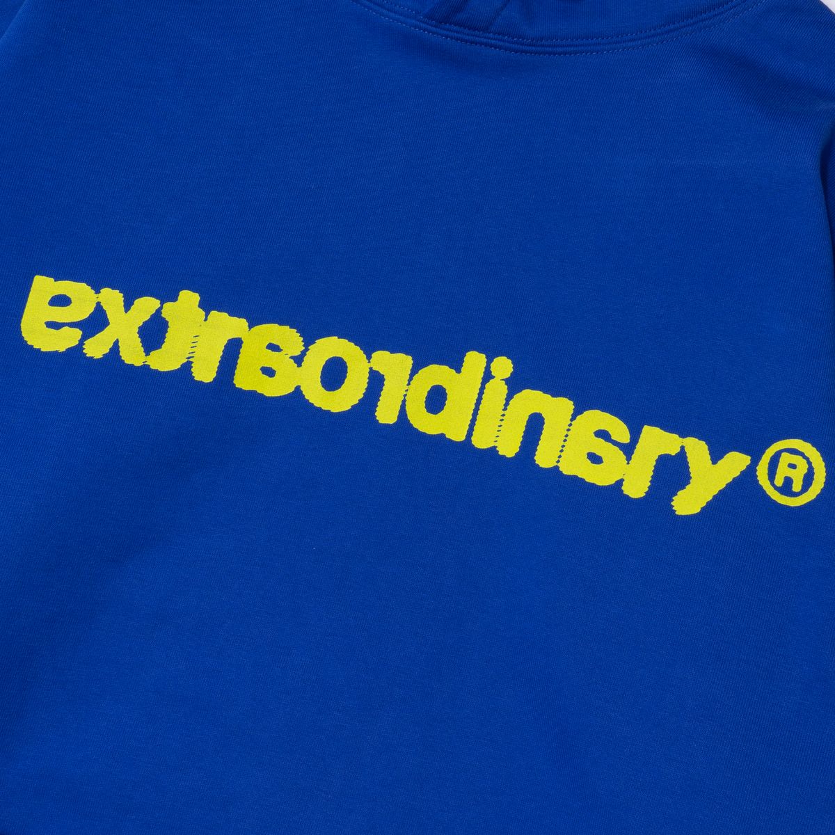엑스트라오디너리(EXTRAORDINARY) EX BASIC LOGO HOODIE D/BLUE