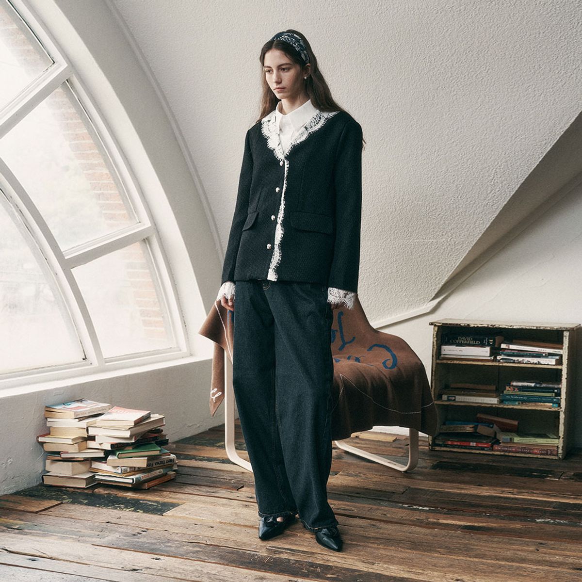 프라우드 마리(PROUD MARY) PM_V-neck lace jacket_2color