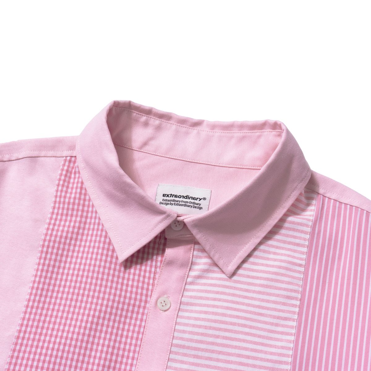 엑스트라오디너리(EXTRAORDINARY) PATCHWORK SHIRT PINK