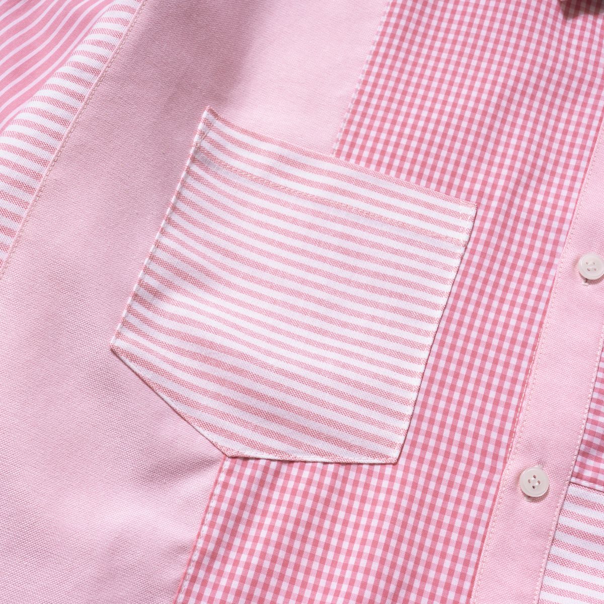 엑스트라오디너리(EXTRAORDINARY) PATCHWORK SHIRT PINK