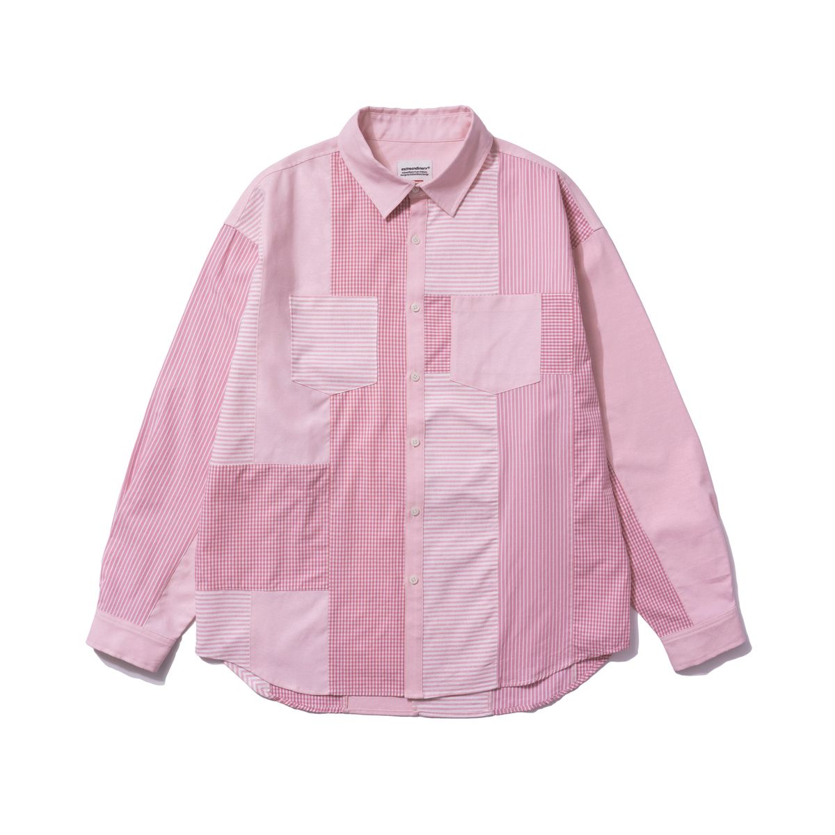 엑스트라오디너리(EXTRAORDINARY) PATCHWORK SHIRT PINK