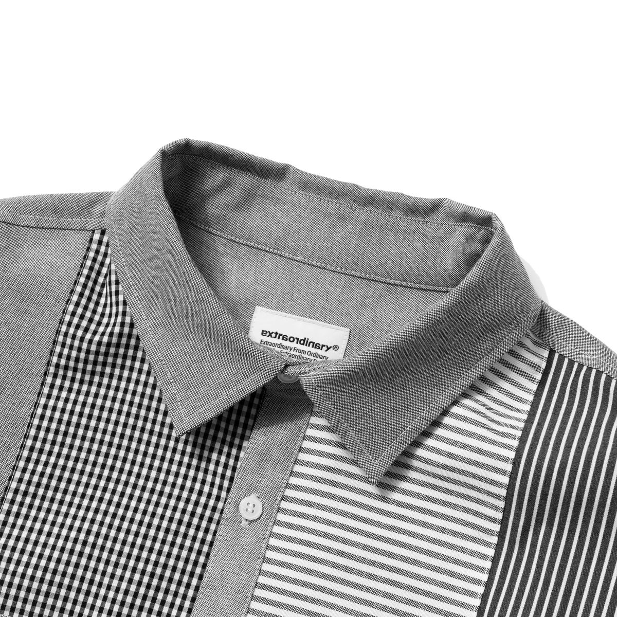 엑스트라오디너리(EXTRAORDINARY) PATCHWORK SHIRT BLACK