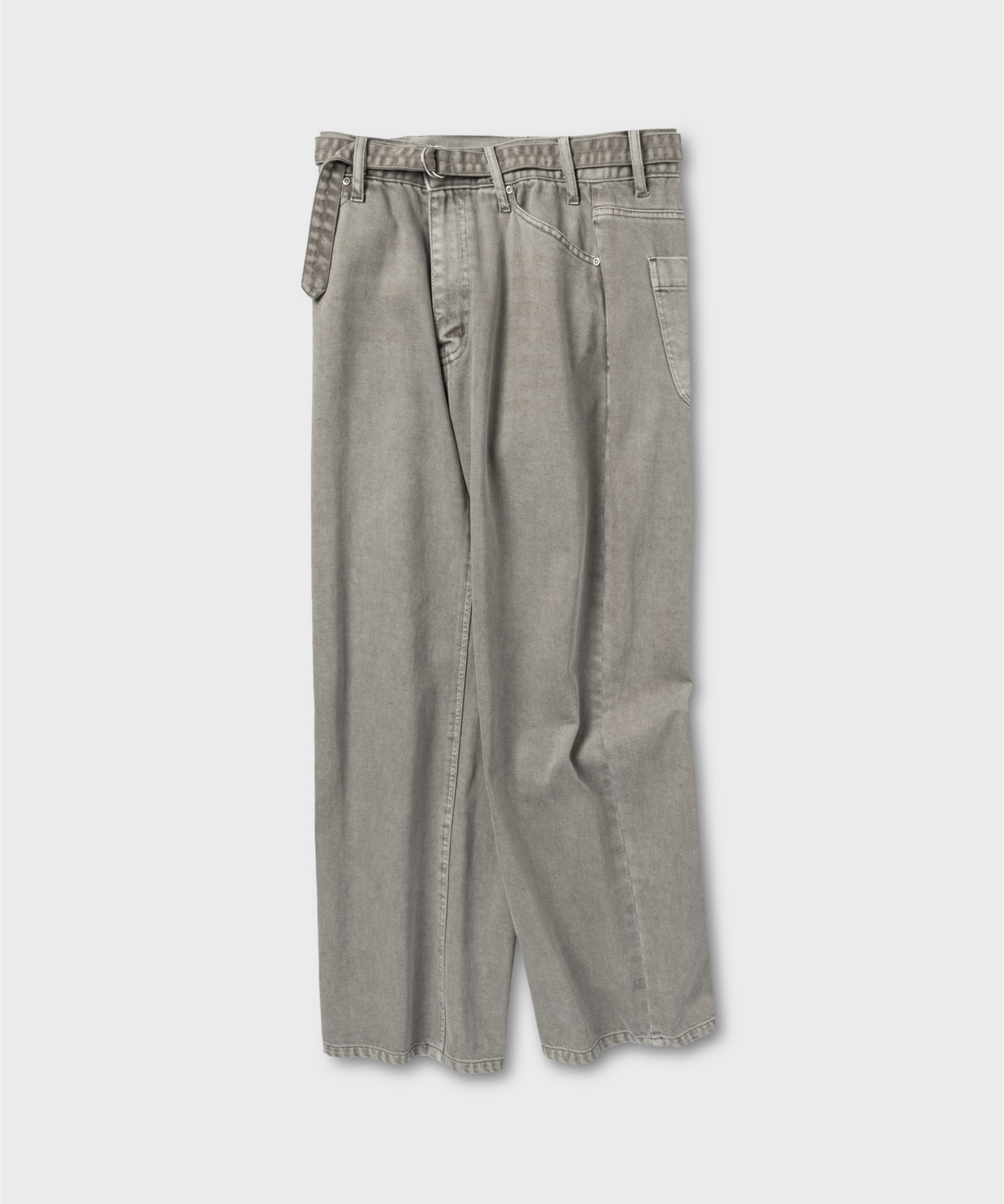 넌블랭크(NONBLANK) 다잉 데님 팬츠_GREYISH KHAKI