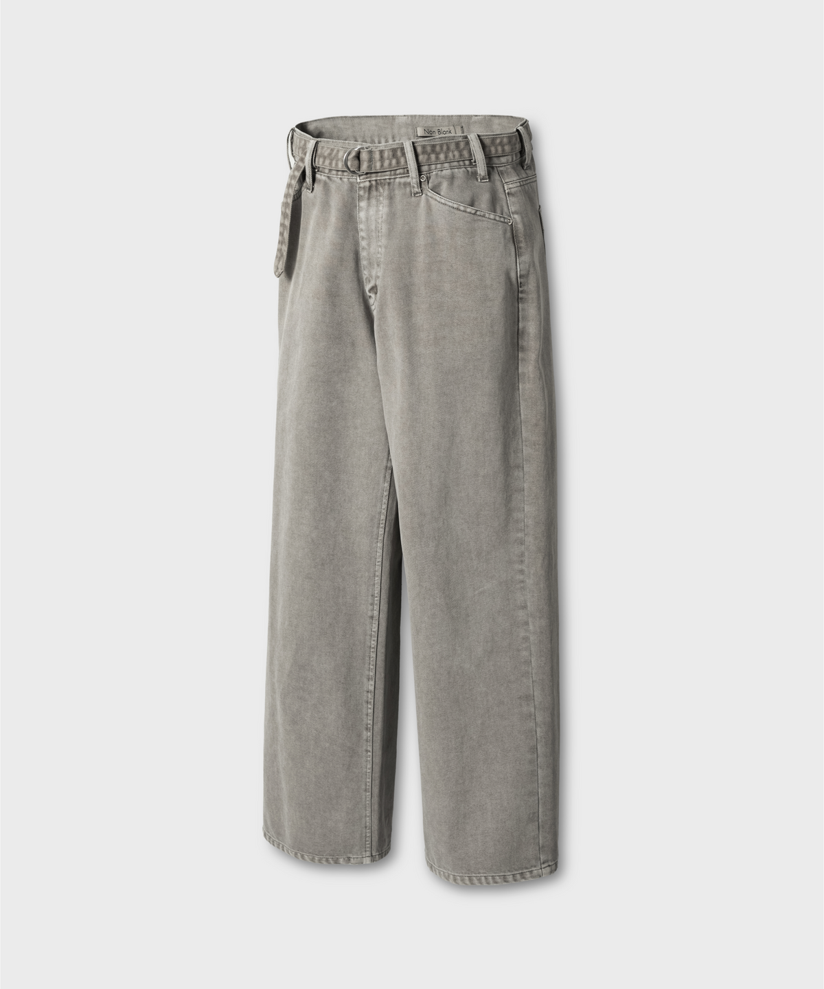 넌블랭크(NONBLANK) 다잉 데님 팬츠_GREYISH KHAKI