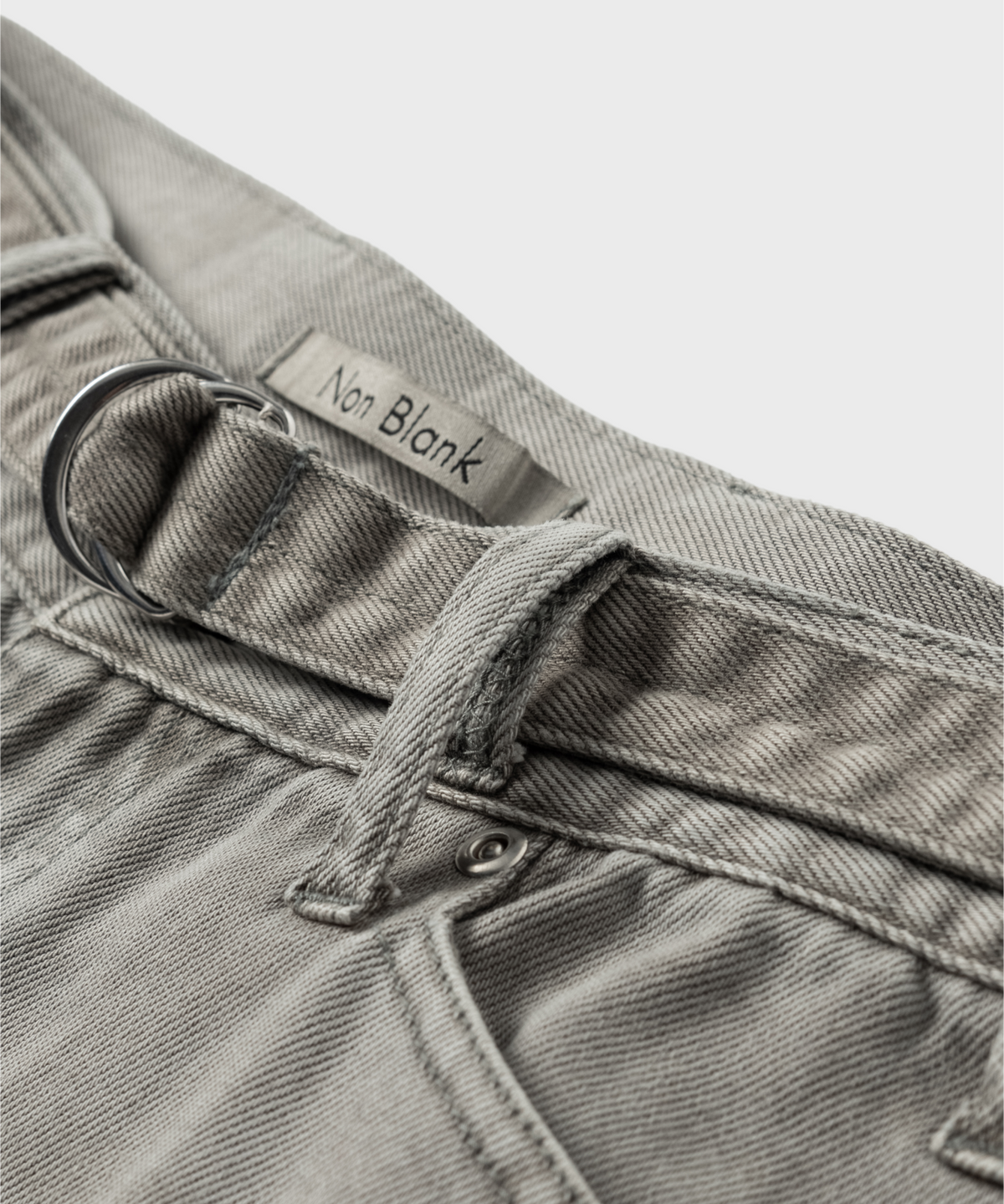 넌블랭크(NONBLANK) 다잉 데님 팬츠_GREYISH KHAKI