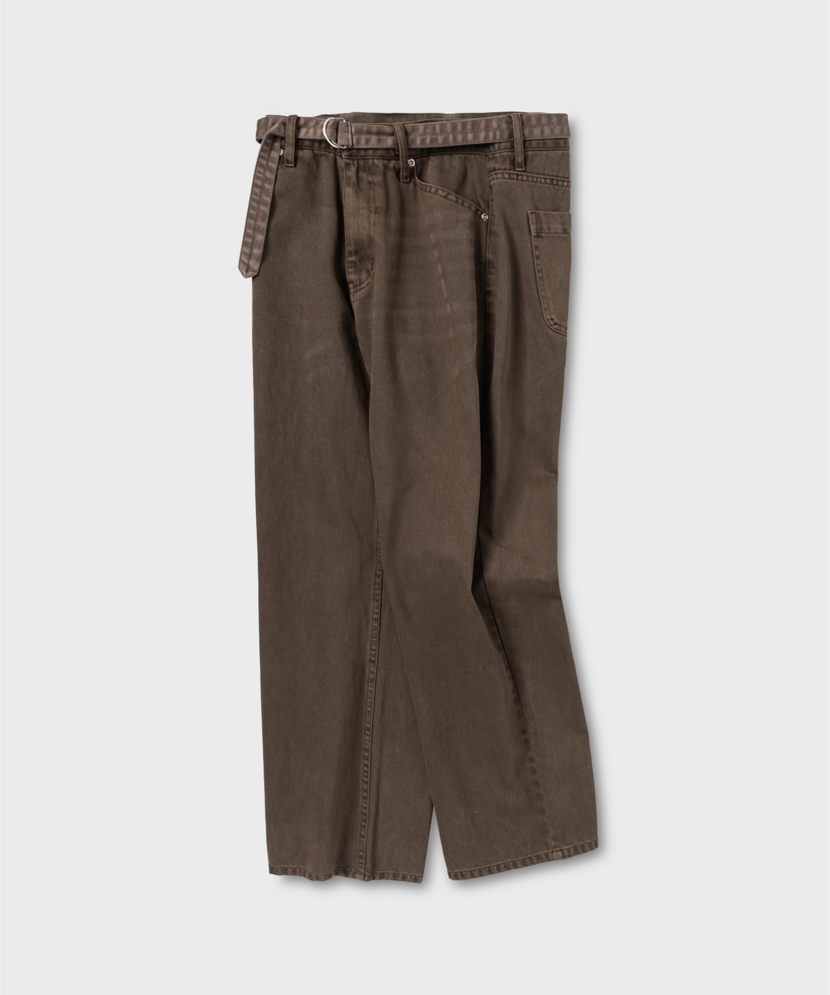 넌블랭크(NONBLANK) 다잉 데님 팬츠_BROWN