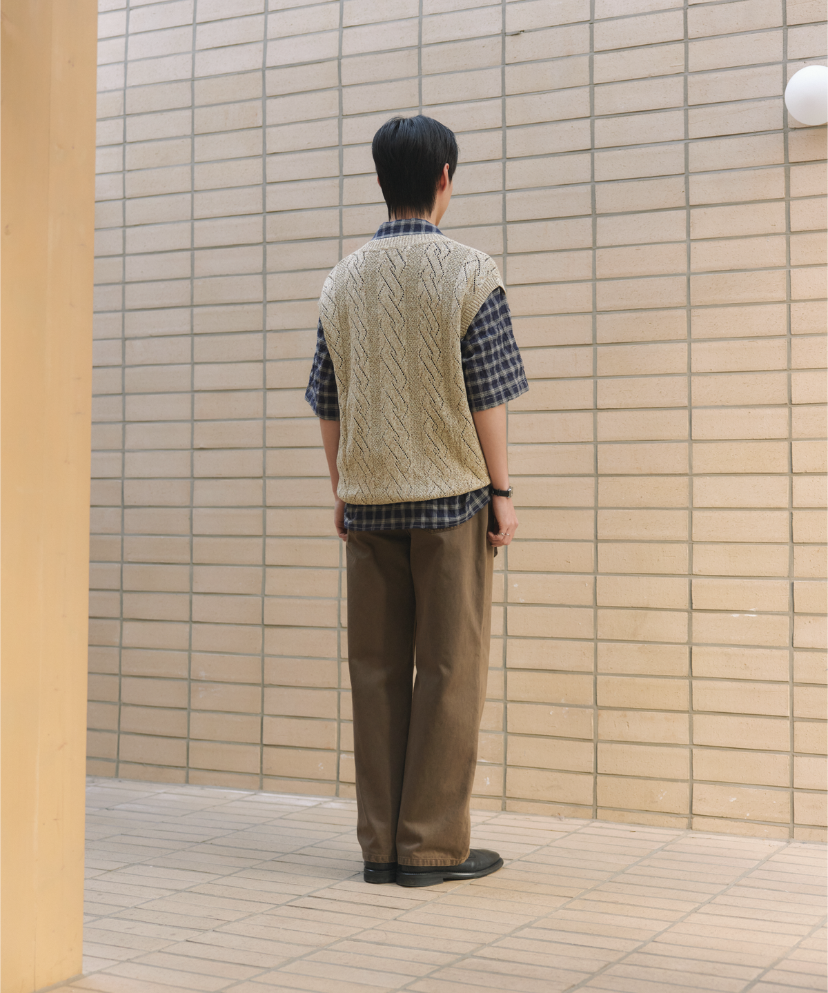 넌블랭크(NONBLANK) 다잉 데님 팬츠_BROWN