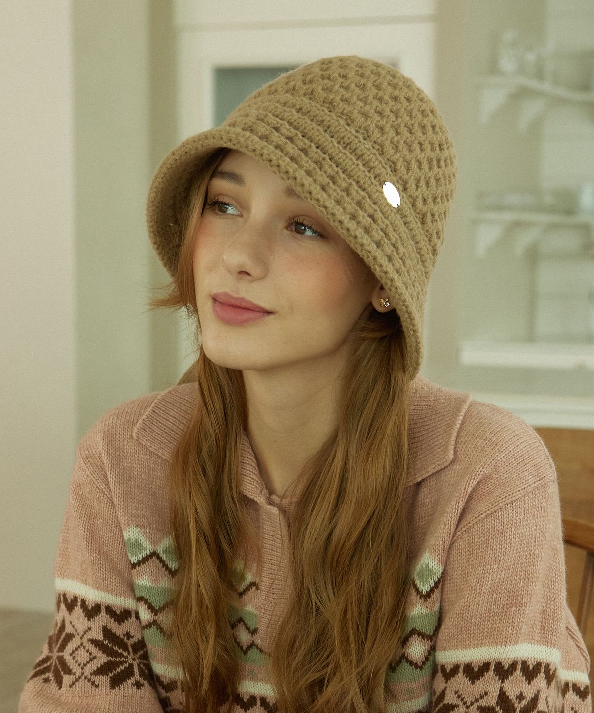 논로컬(NONLOCAL) Crochet Strap Bonnet Hat - 3Color
