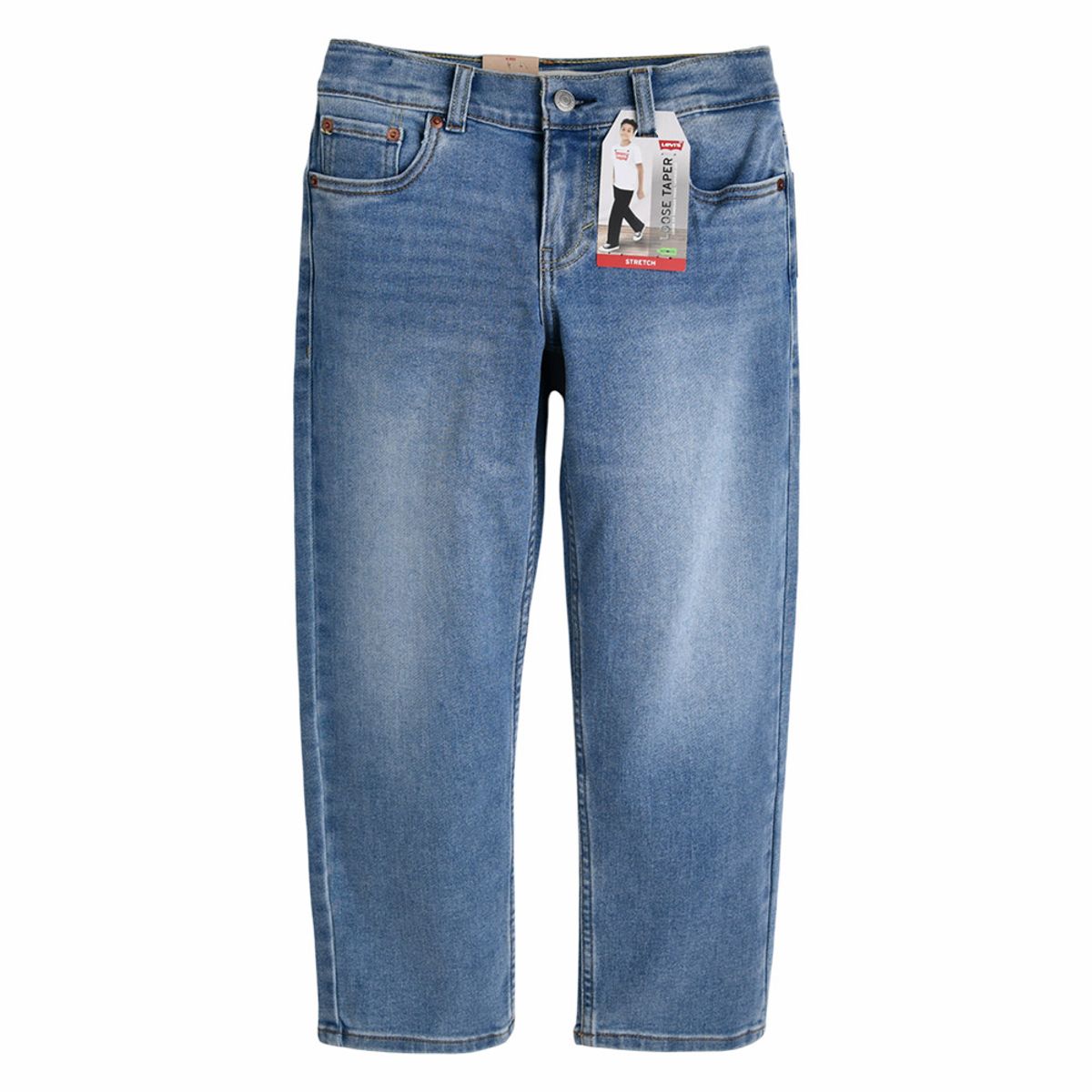 리바이스 키즈(LEVIS KIDS) 스테이 루즈 테이퍼드진 (주니어) 멜란지 블루